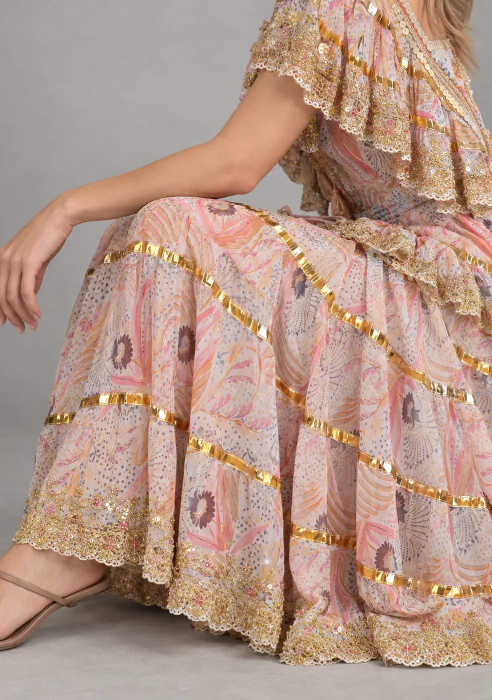 Women’s Cotton Georgette Embroidered  Dress - Huma