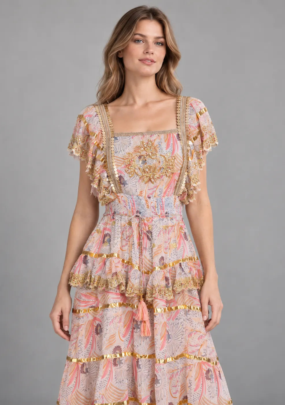 Women’s Cotton Georgette Embroidered  Dress - Huma