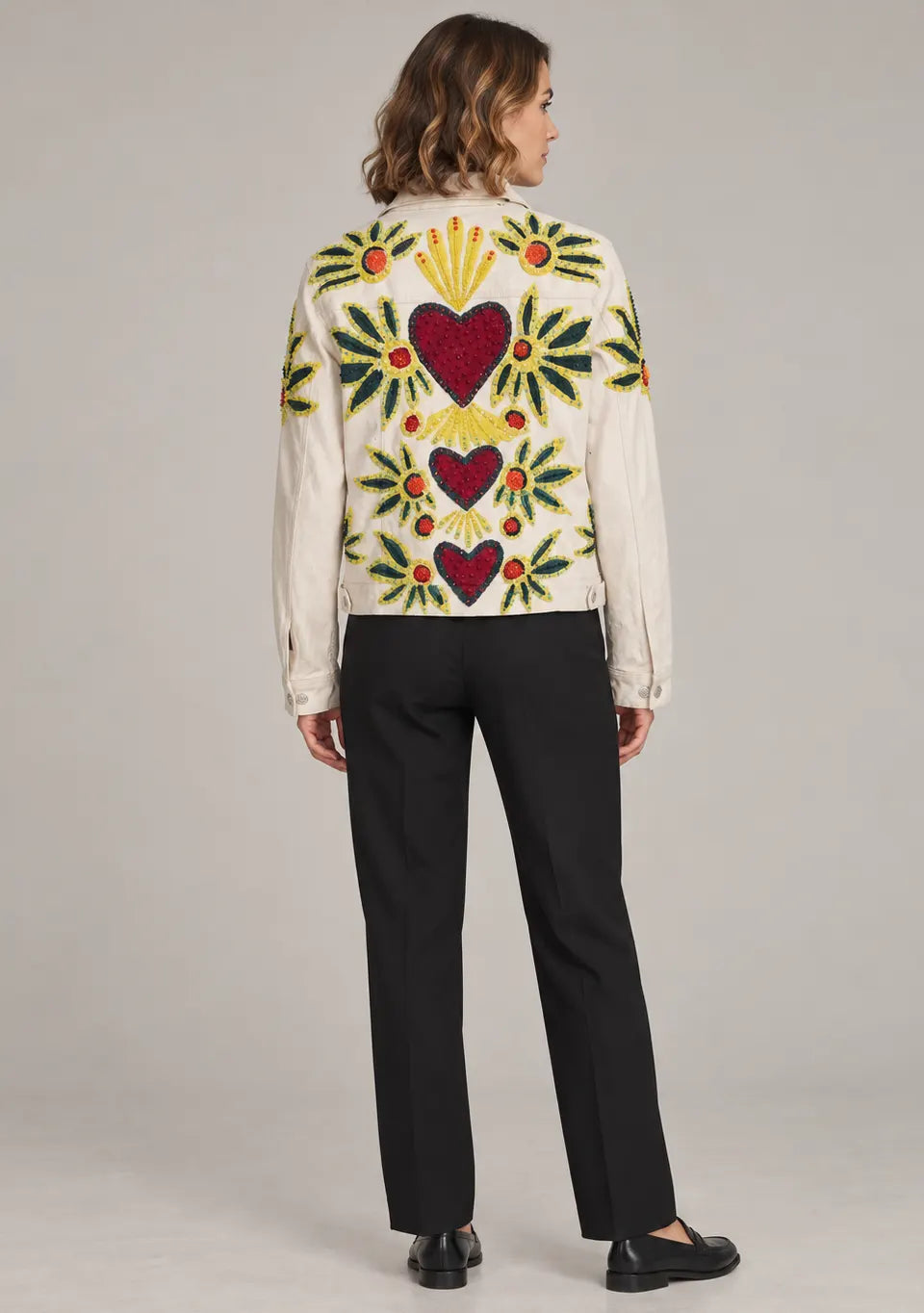 Women’s Cotton Denim Jacket with Hand-Embroidered - Lovis