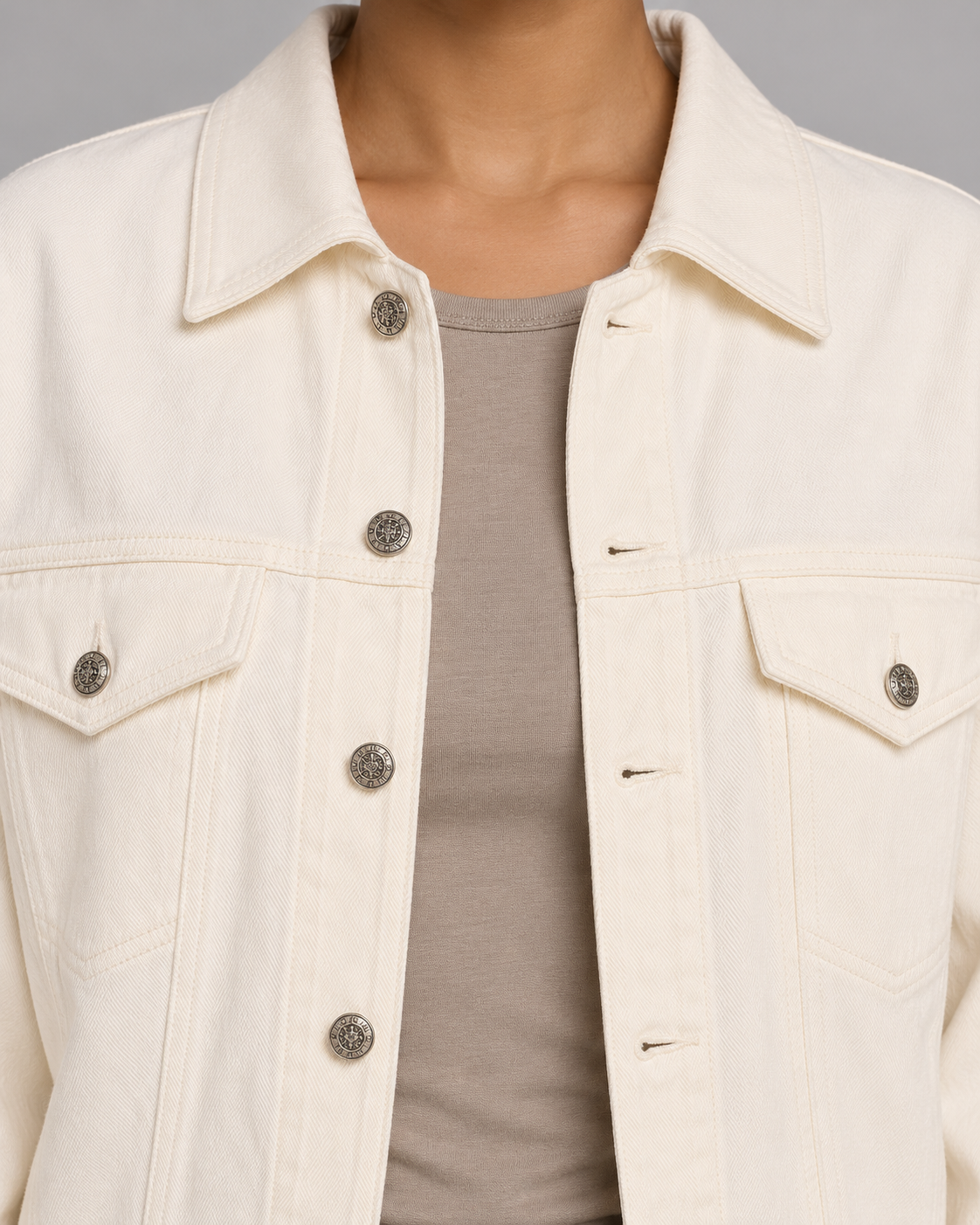 Zinnia Ivory Cropped Jacket with Floral Embellishments | ibBan