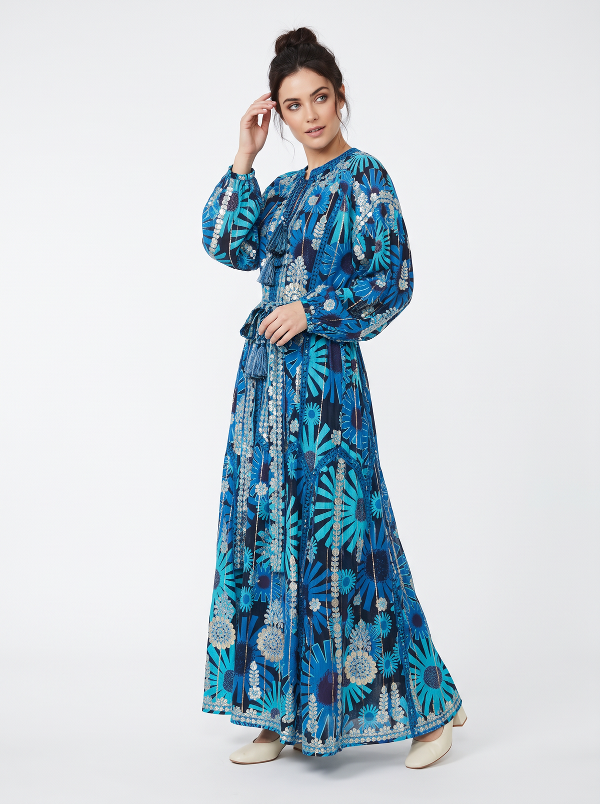 Women’s Hand-Embroidered Long Dress - Fikra