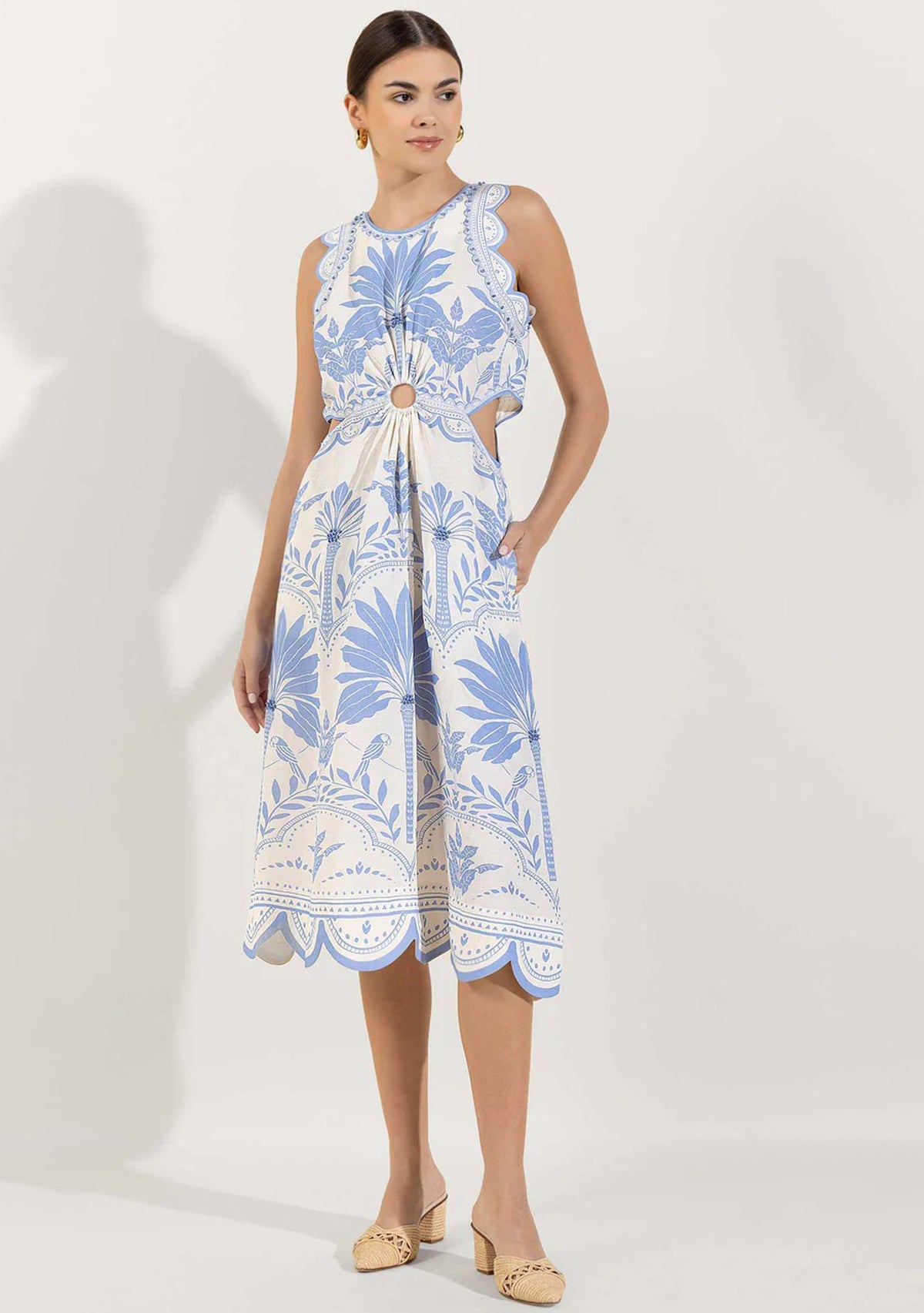 Rifat Black & Ivory Cut-Out Midi Dress | ibBan