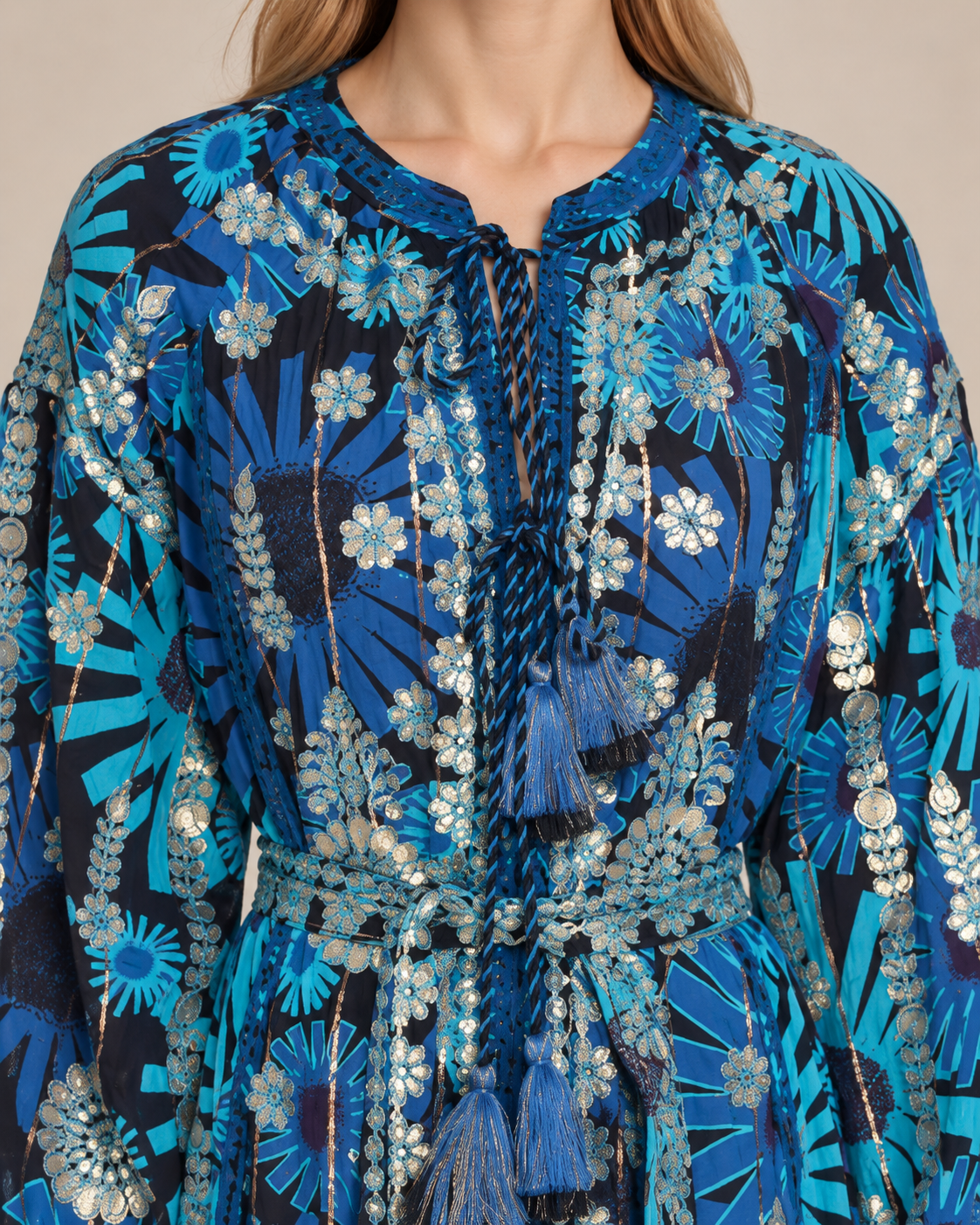 Women’s Hand-Embroidered Long Dress - Fikra