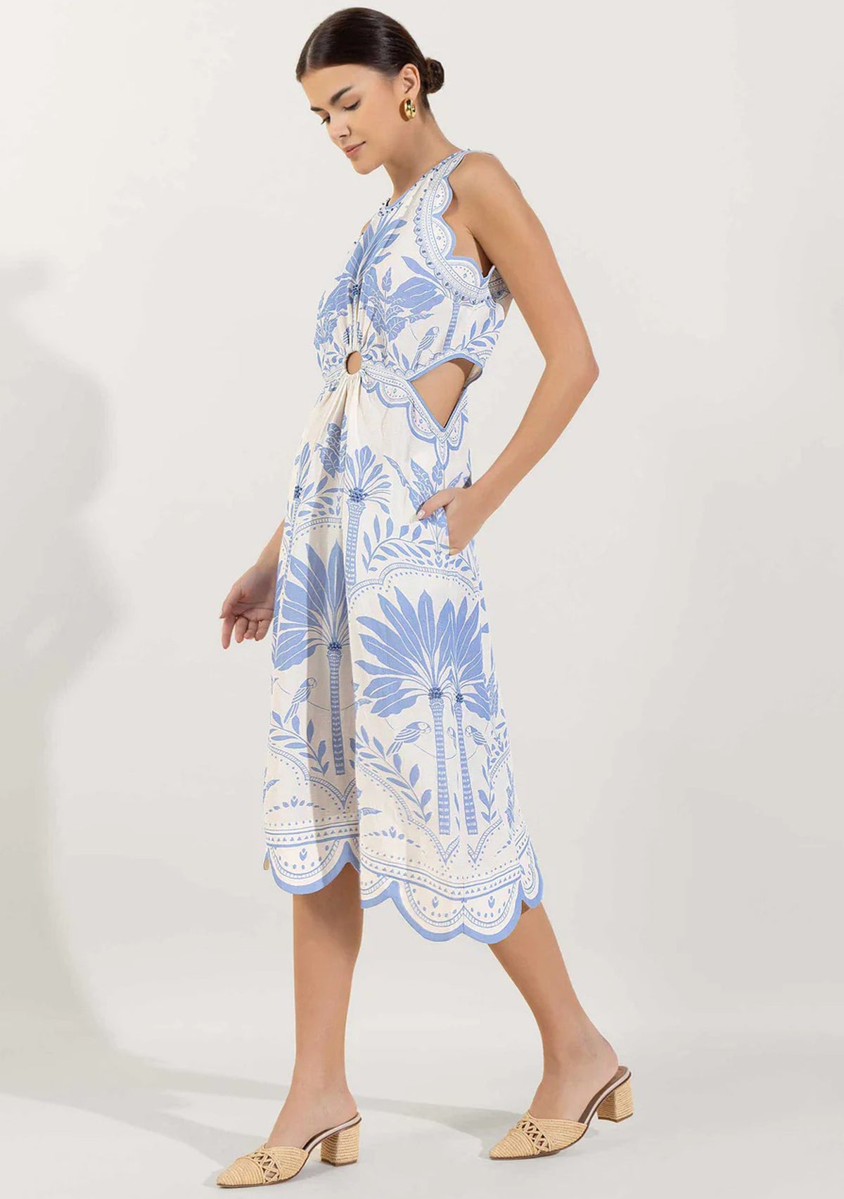 Rifat Black & Ivory Cut-Out Midi Dress | ibBan