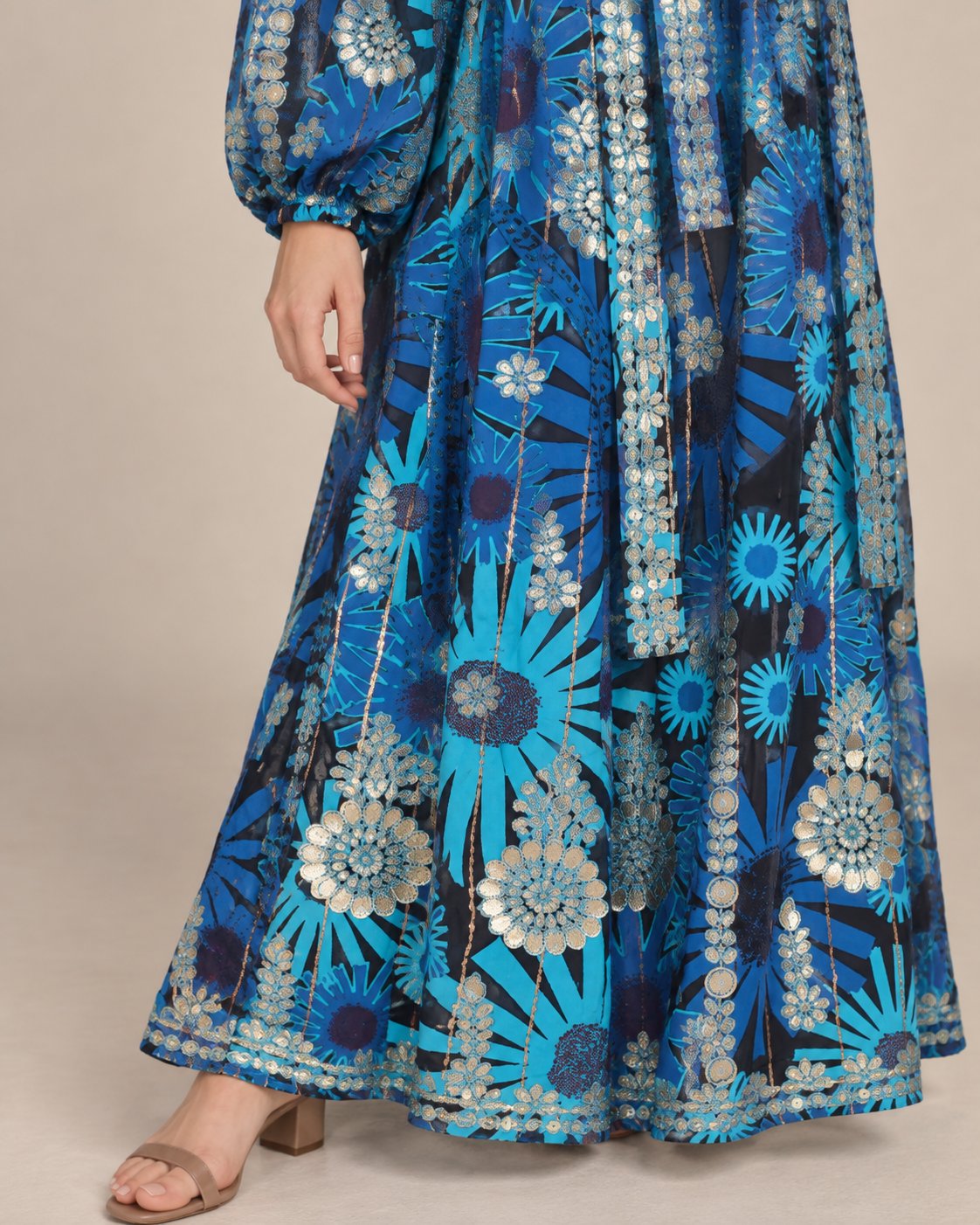Women’s Hand-Embroidered Long Dress - Fikra