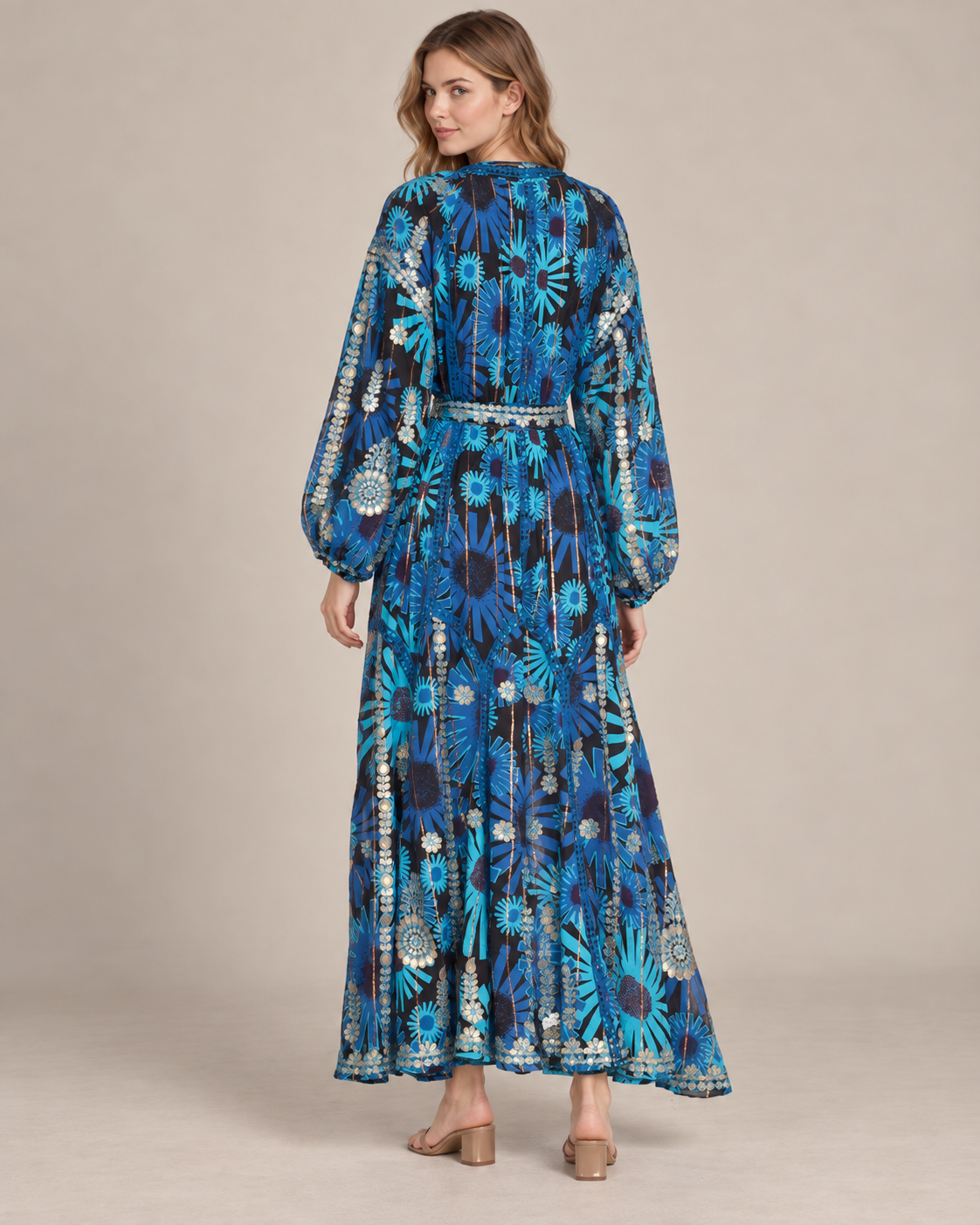 Women’s Hand-Embroidered Long Dress - Fikra