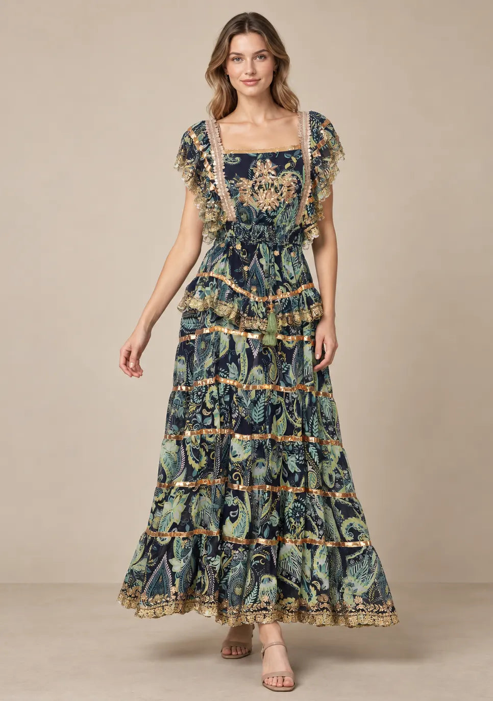 Women’s Cotton Georgette Embroidered  Dress - Huma