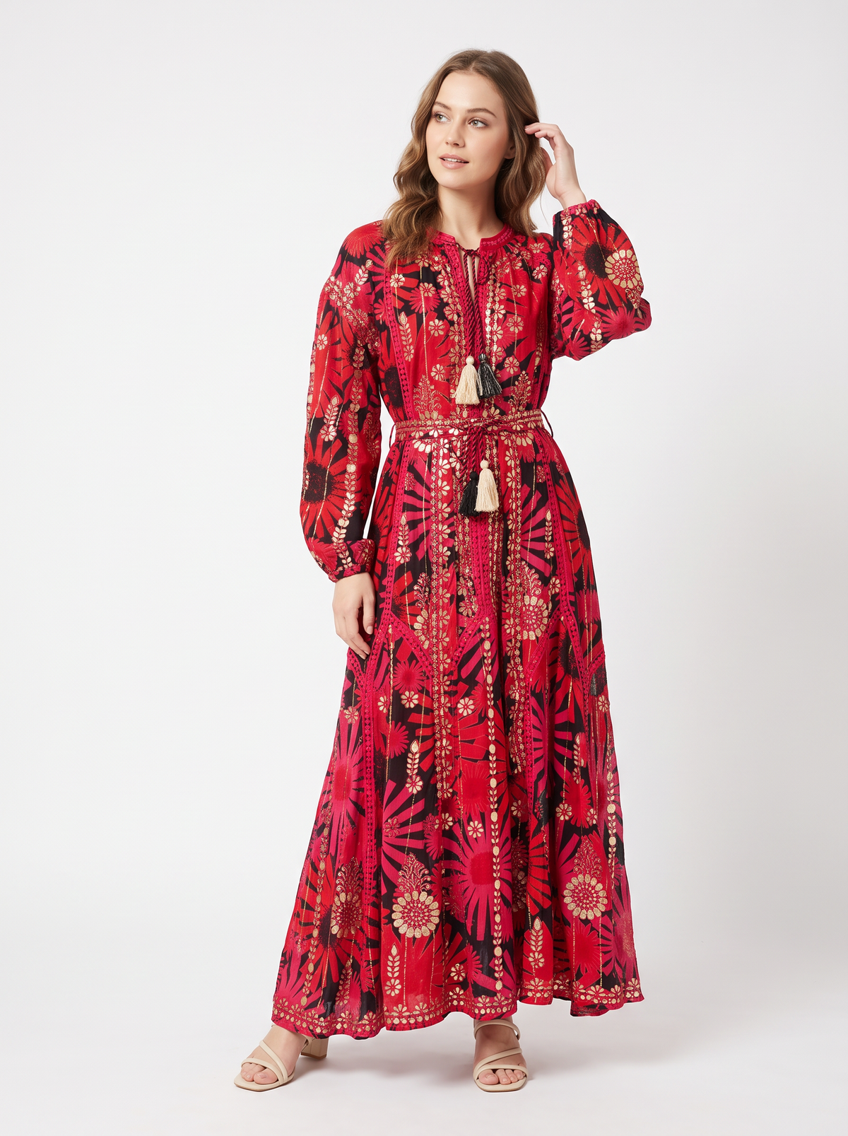 Women’s Hand-Embroidered Long Dress - Fikra