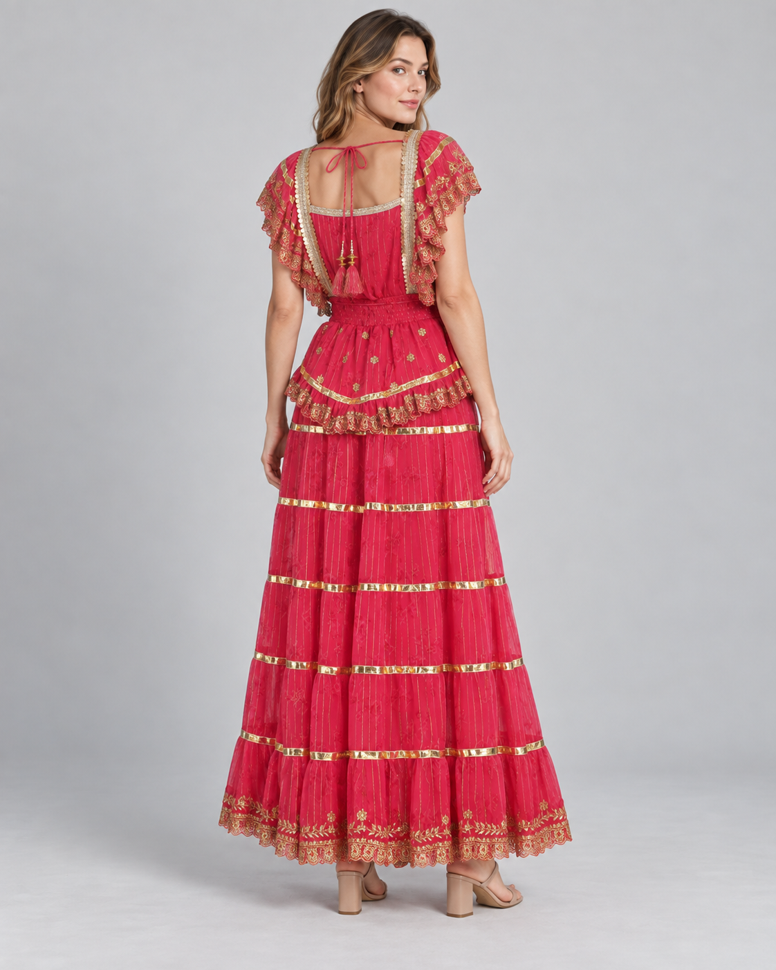 Women’s Cotton Lurex Long Maxi Dress - Anaab