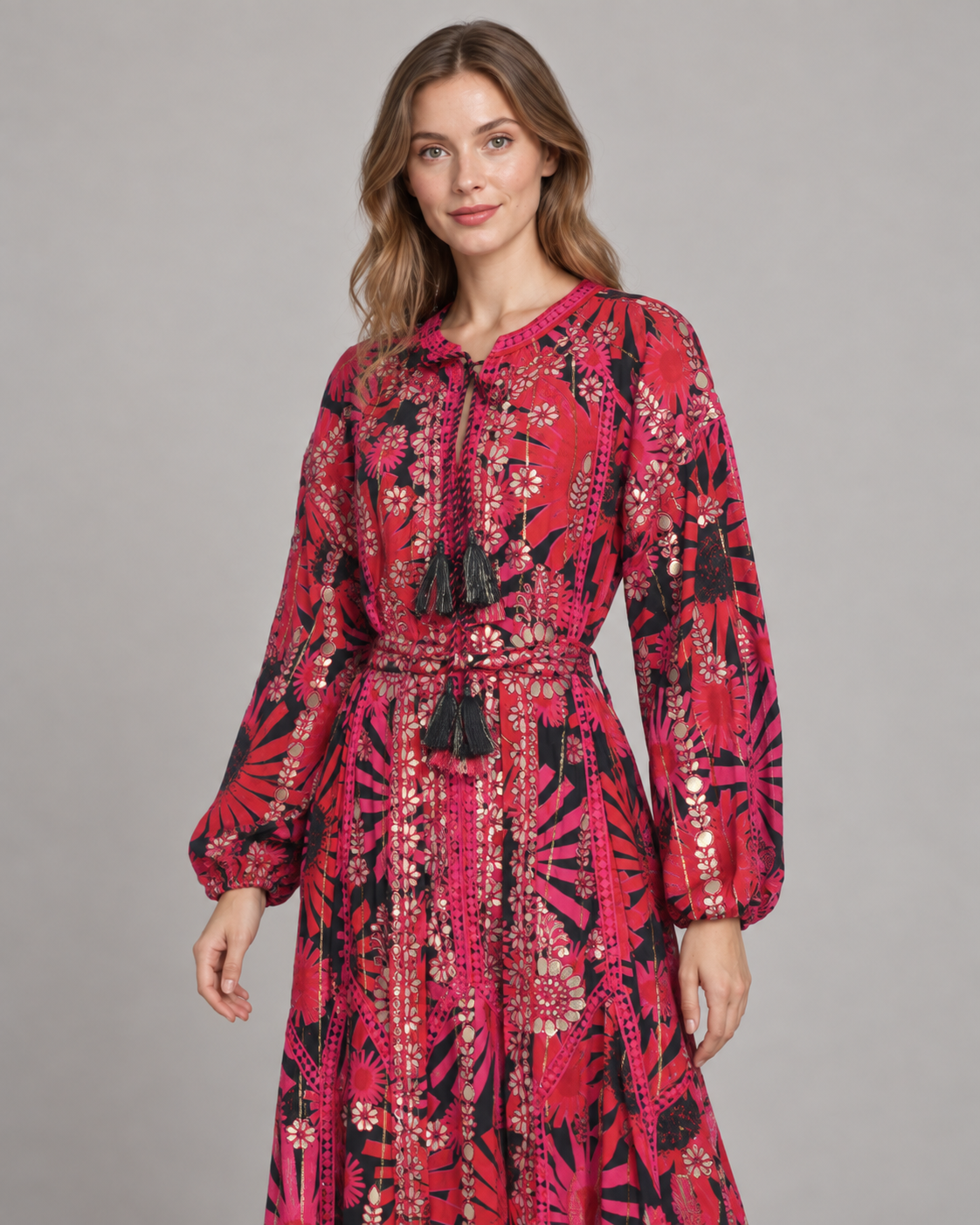 Women’s Hand-Embroidered Long Dress - Fikra