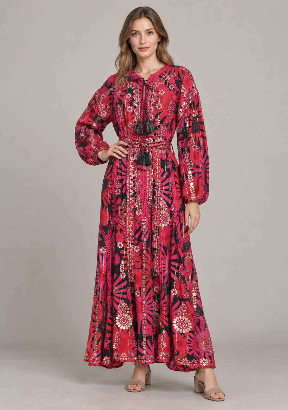 Women’s Hand-Embroidered Long Dress - Fikra