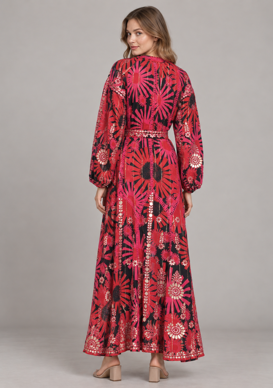 Women’s Hand-Embroidered Long Dress - Fikra