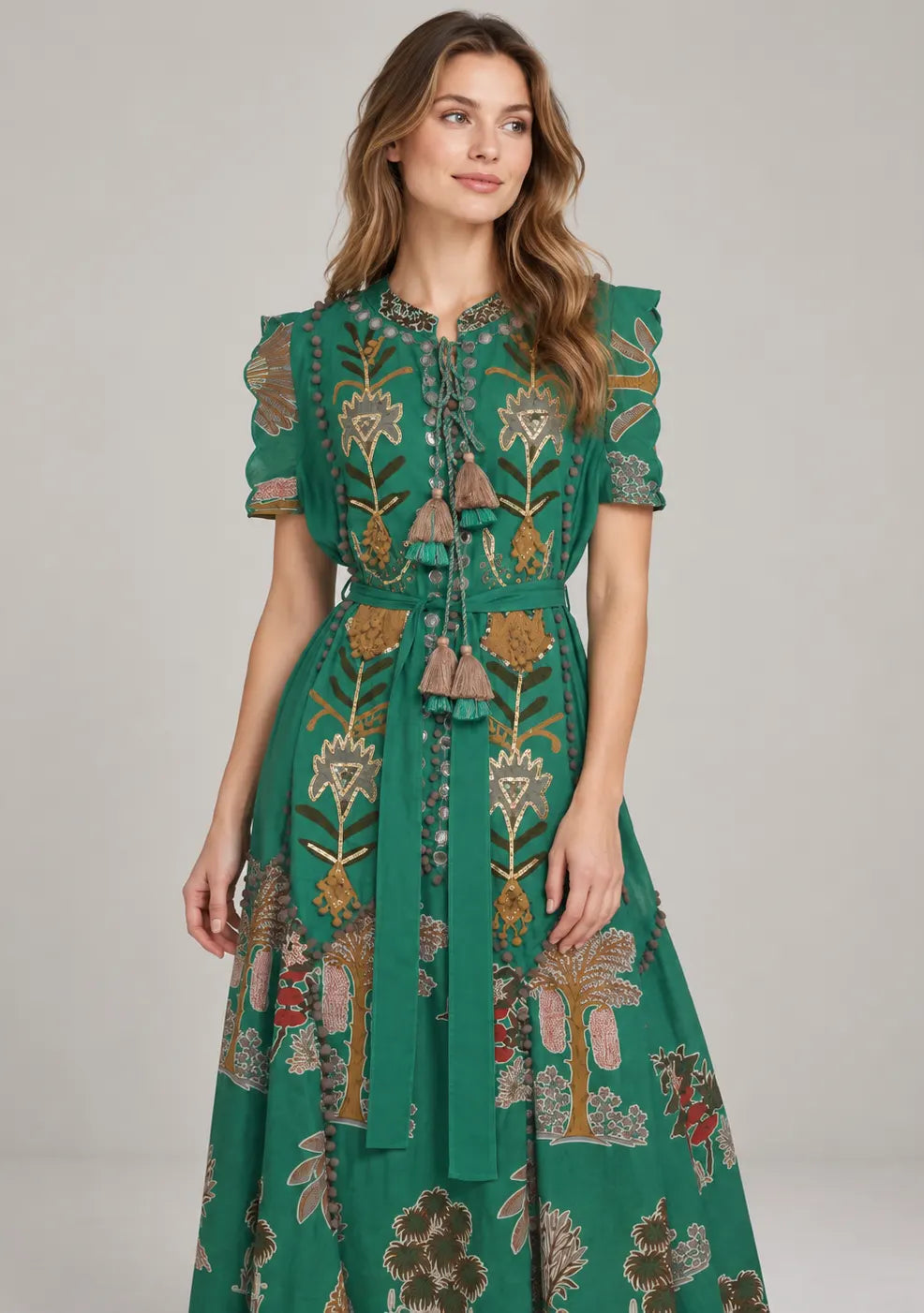 Women’s Maxi Dress with Hand Embroidery - Ruzaan