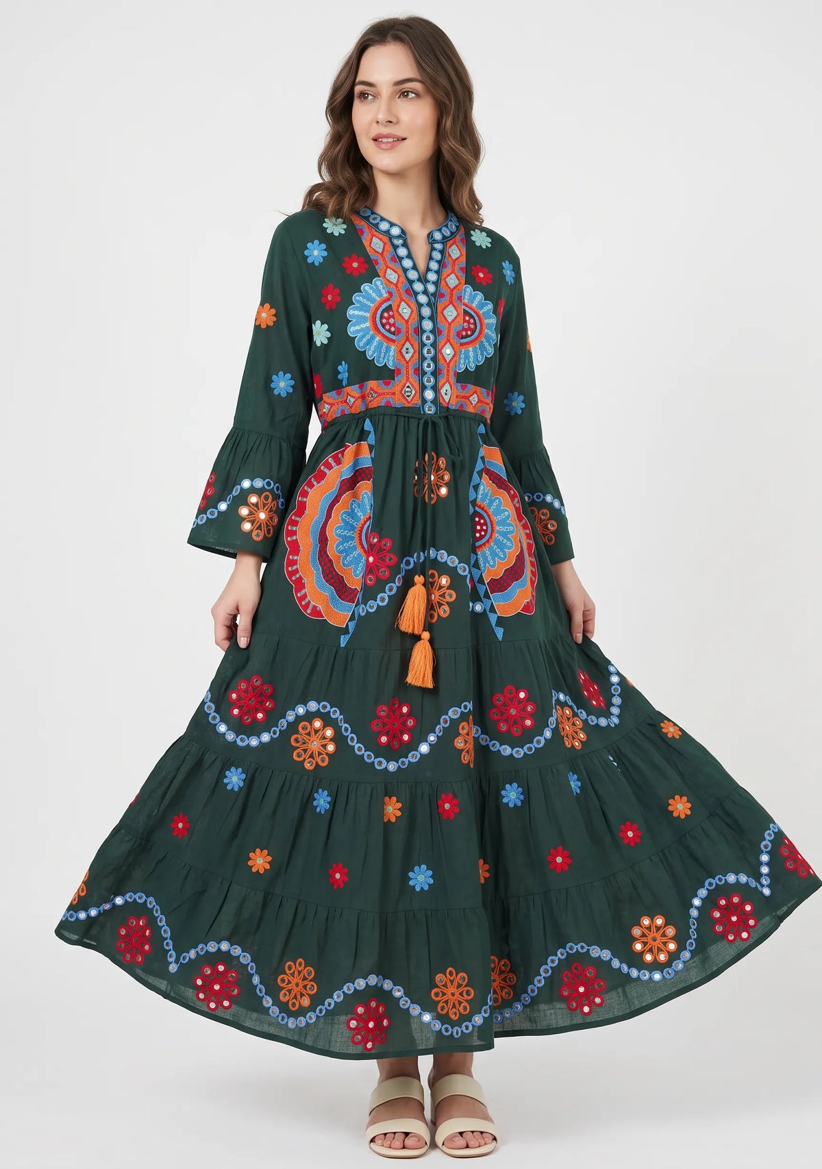 Women’s Cotton Hand-Embroidered Long Tunic - Sara