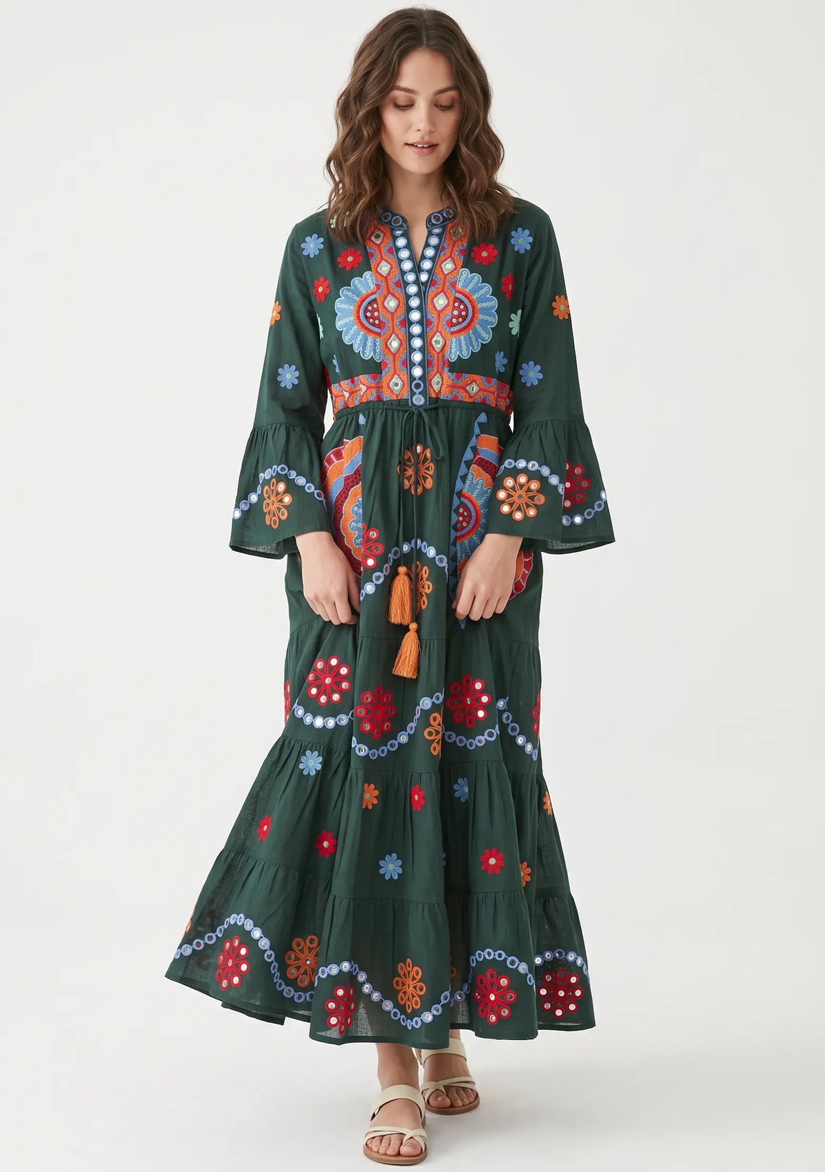 Women’s Cotton Hand-Embroidered Long Tunic - Sara