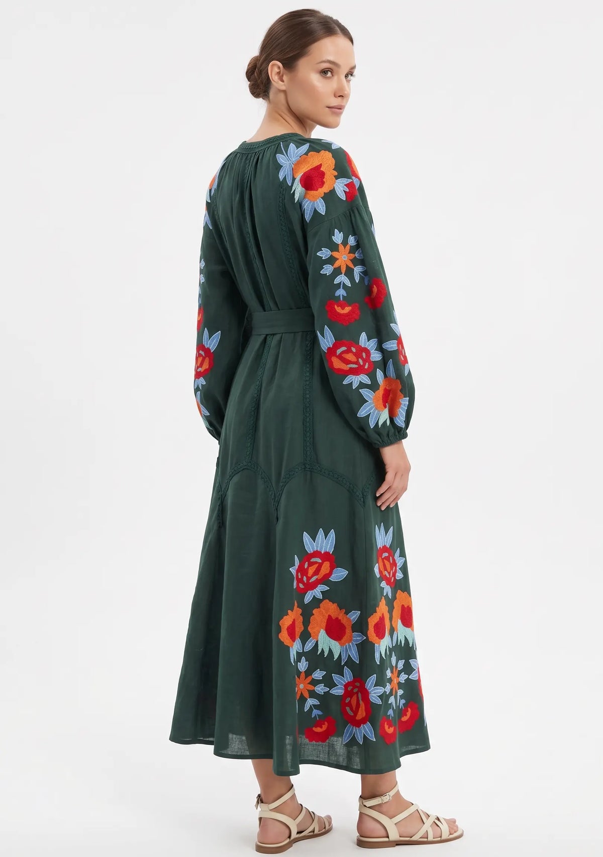 Women’s Cotton Hand-Embroidered Long Dress- Gypsy