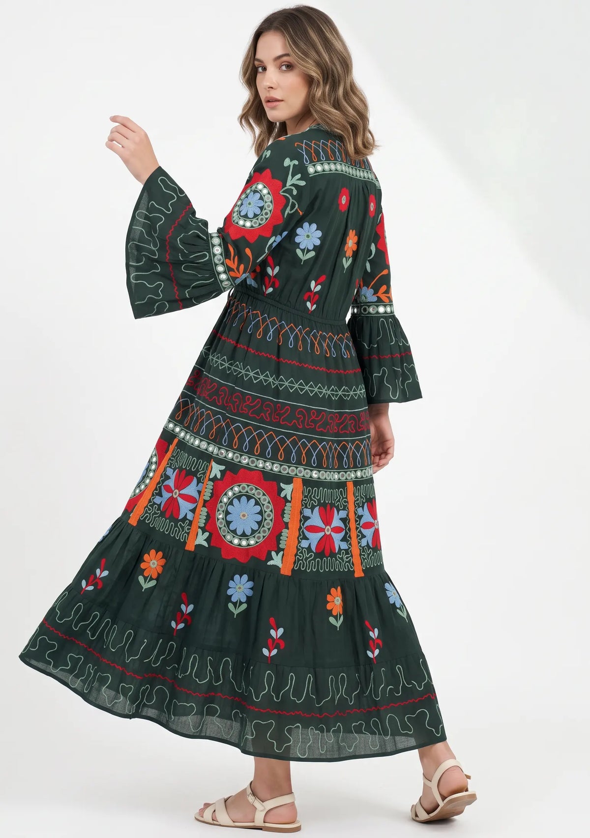 Women’s Cotton Hand-Embroidered Long Tunic - Hami