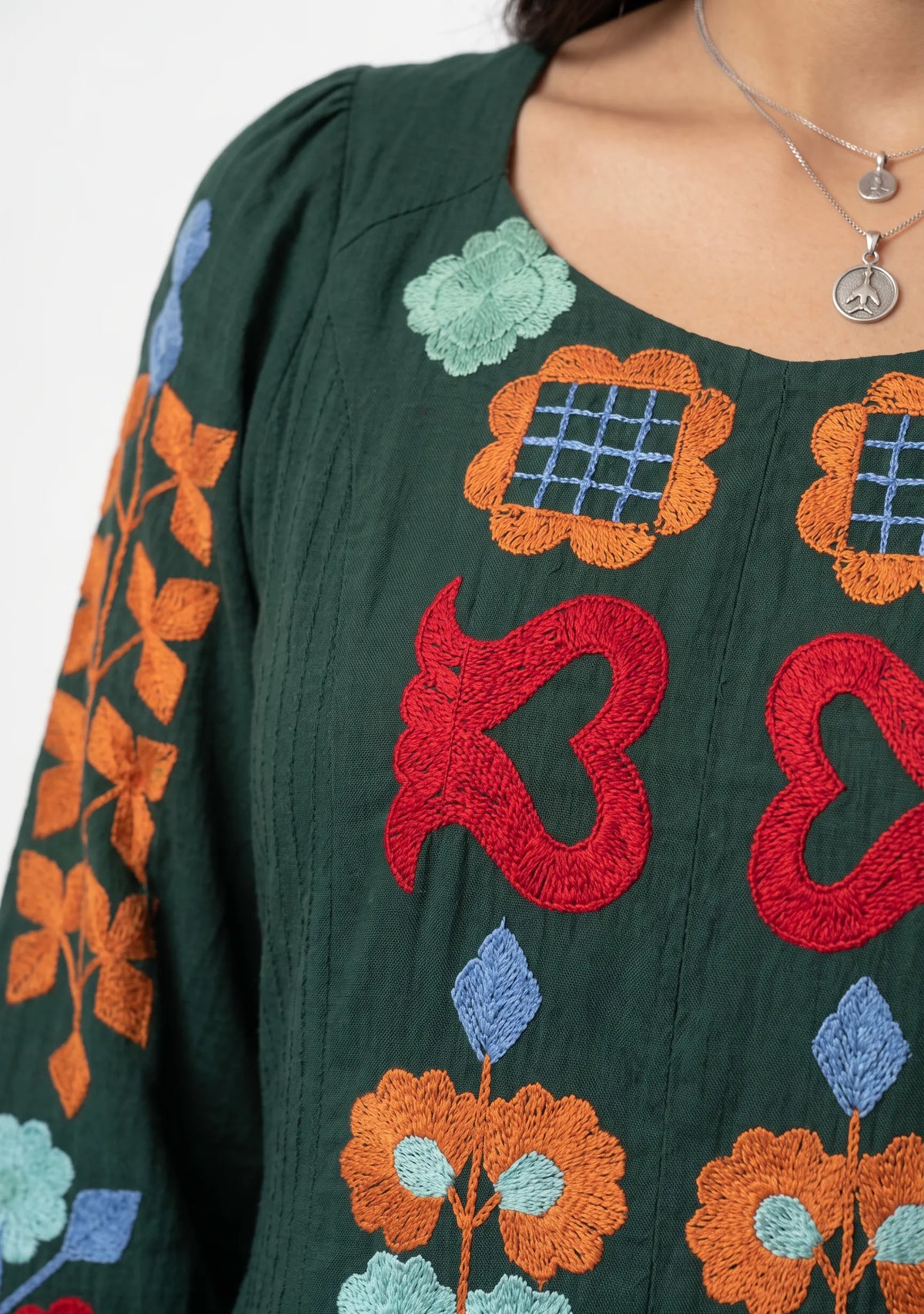 Women’s Cotton Hand-Embroidered Long Dress - Zara