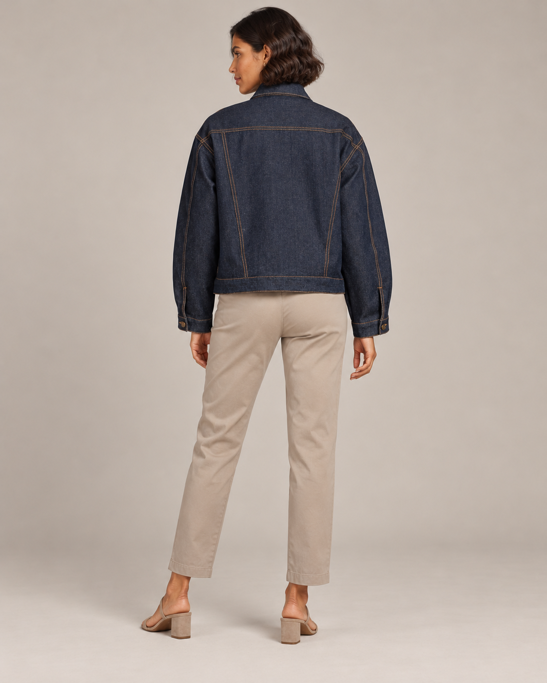 Zinnia Indigo Denim Jacket with Floral Embellishments | ibBan