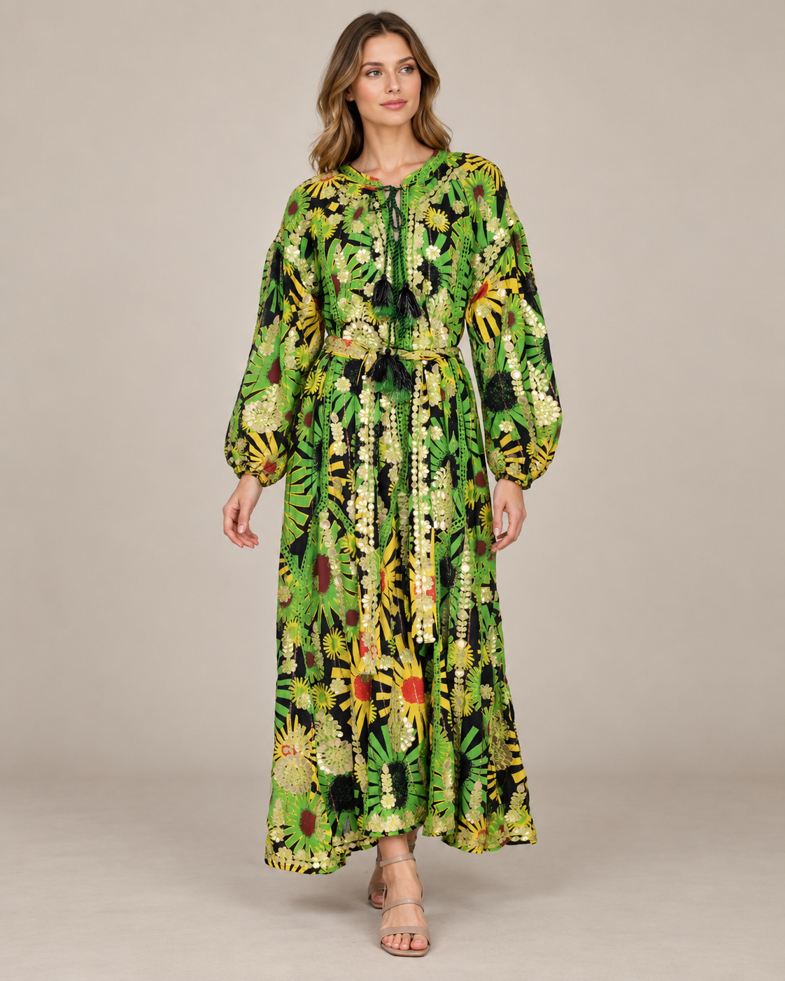 Women’s Hand-Embroidered Long Dress - Fikra