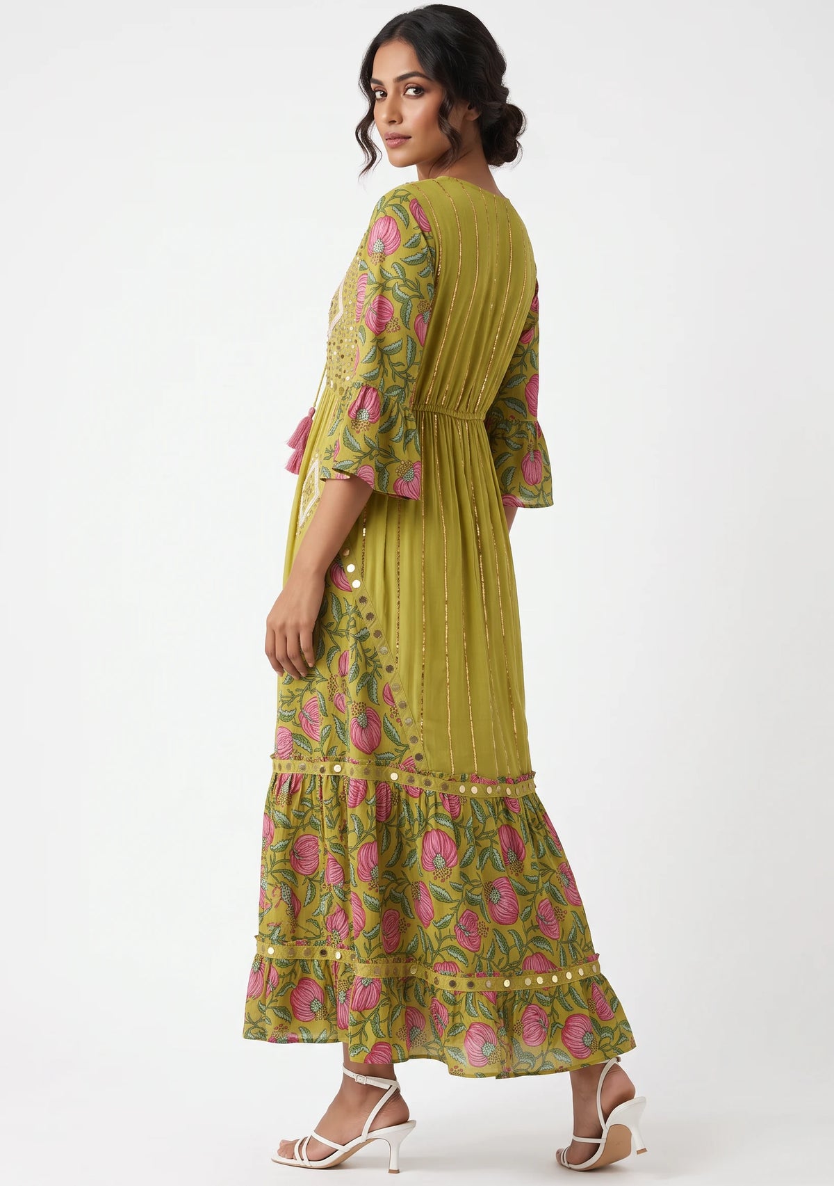 Women’s Cotton Hand-Embroidered Long Dress -Jumani