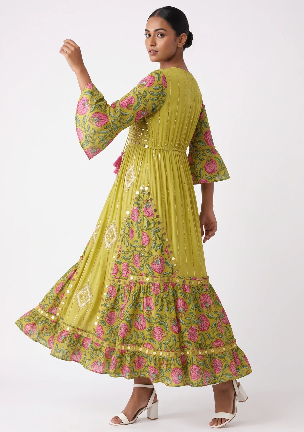 Women’s Cotton Hand-Embroidered Long Dress -Jumani