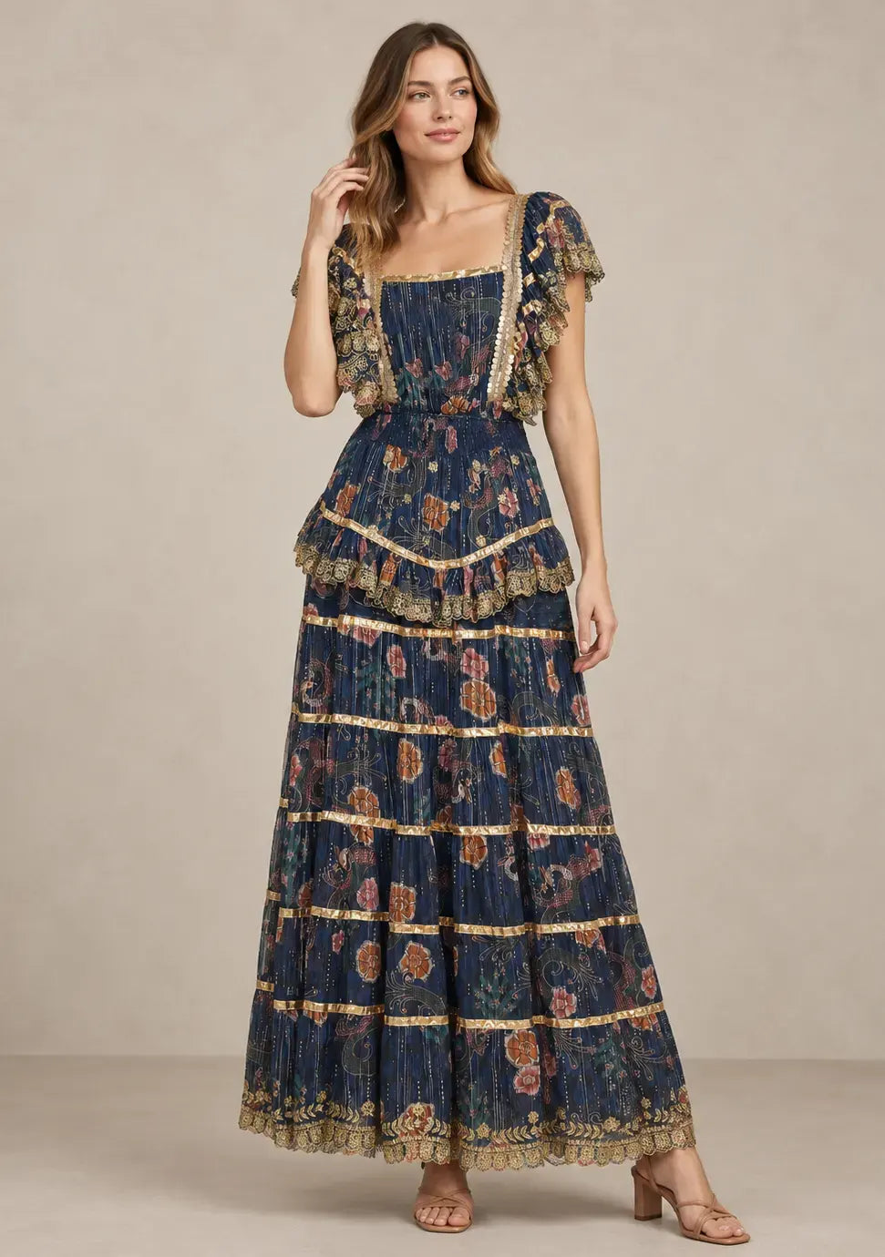 Women’s Cotton Georgette Embroidered  Dress - Huma