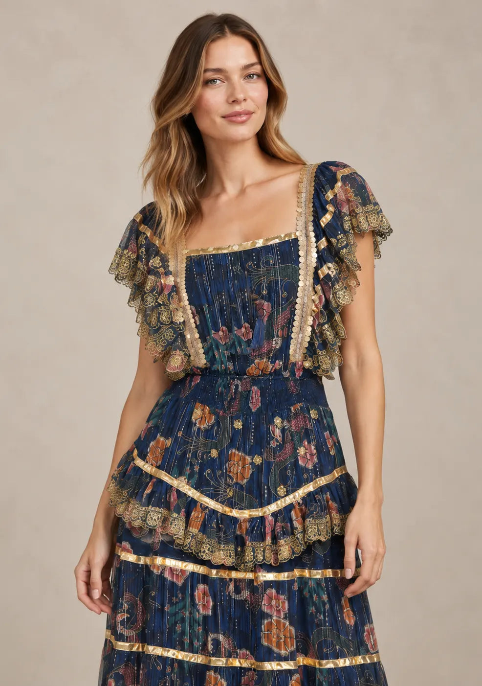Women’s Cotton Georgette Embroidered  Dress - Huma