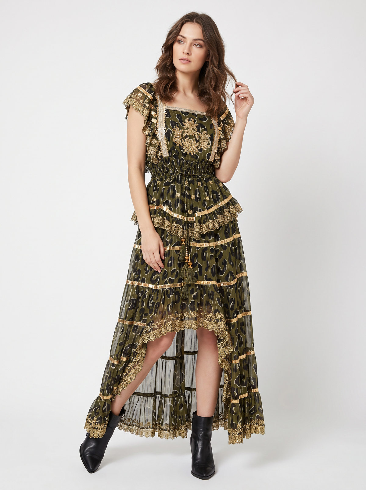 Women’s Cotton Lurex Long Maxi Dress - Anaab