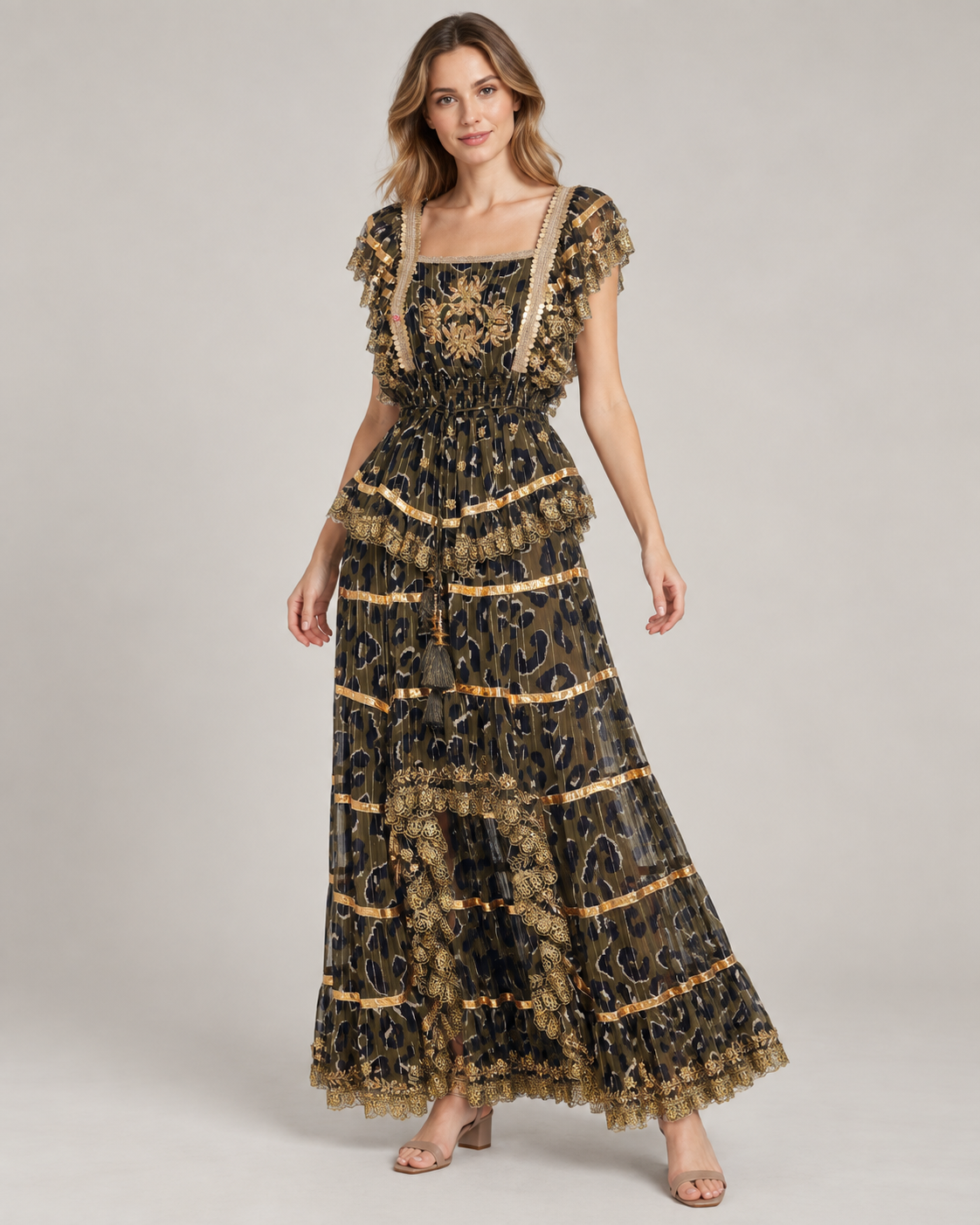 Women’s Cotton Lurex Long Maxi Dress - Anaab