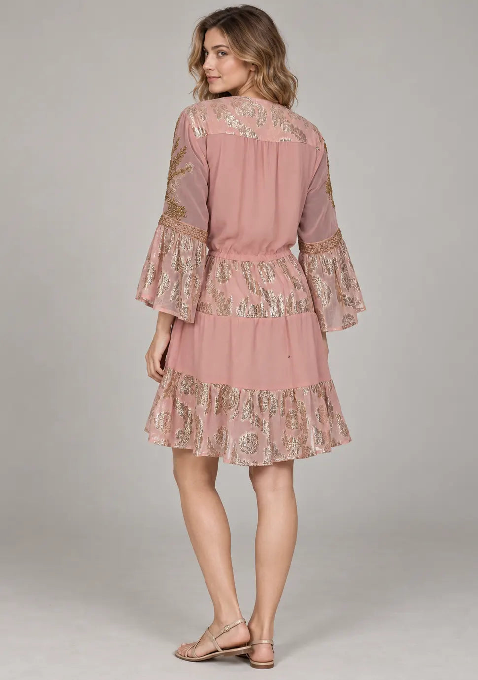 Women’s Cotton Lurex Embroidered Short Tunic - Soha