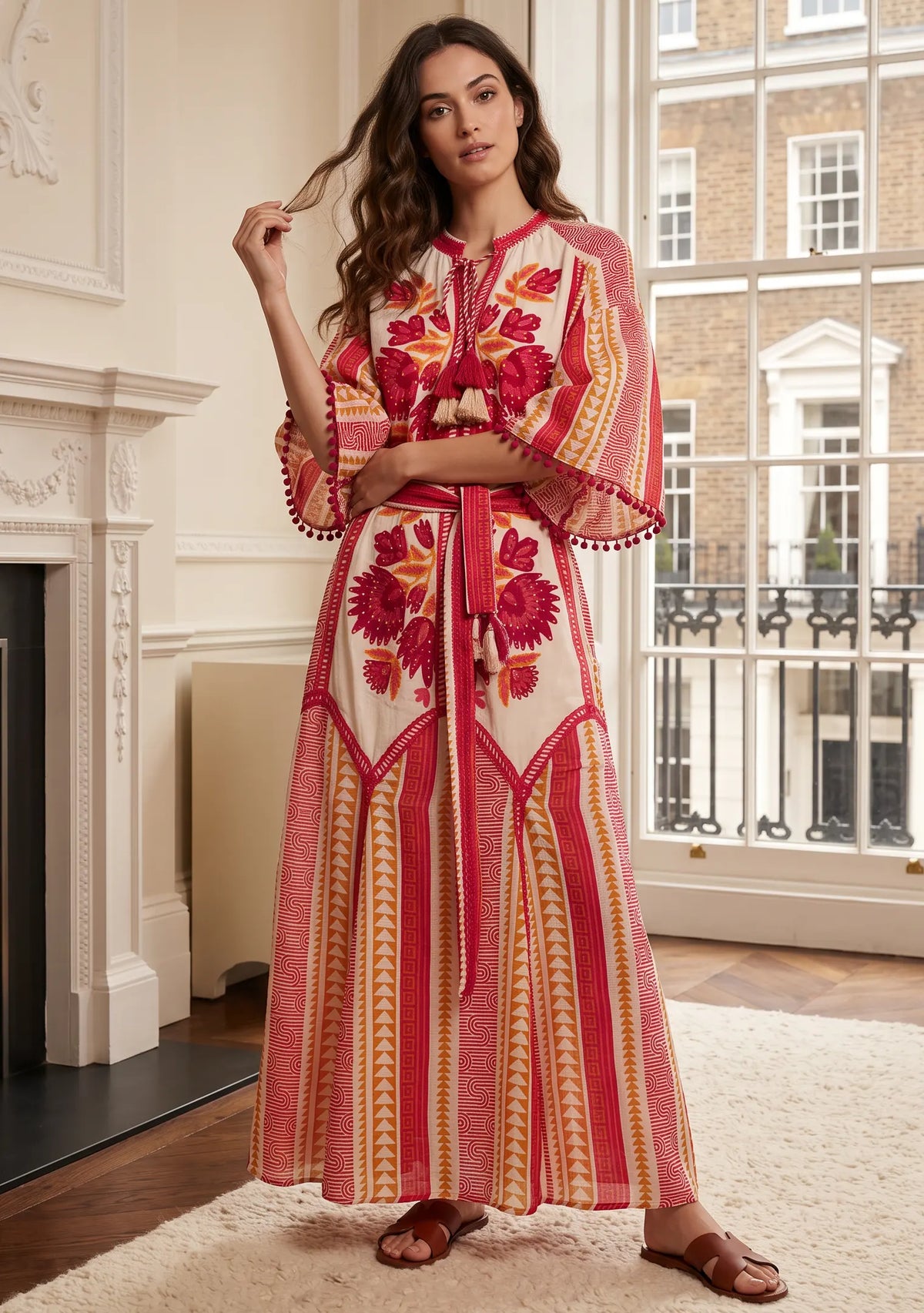 Women’s 100% Cotton Printed Long Dress - Zafira
