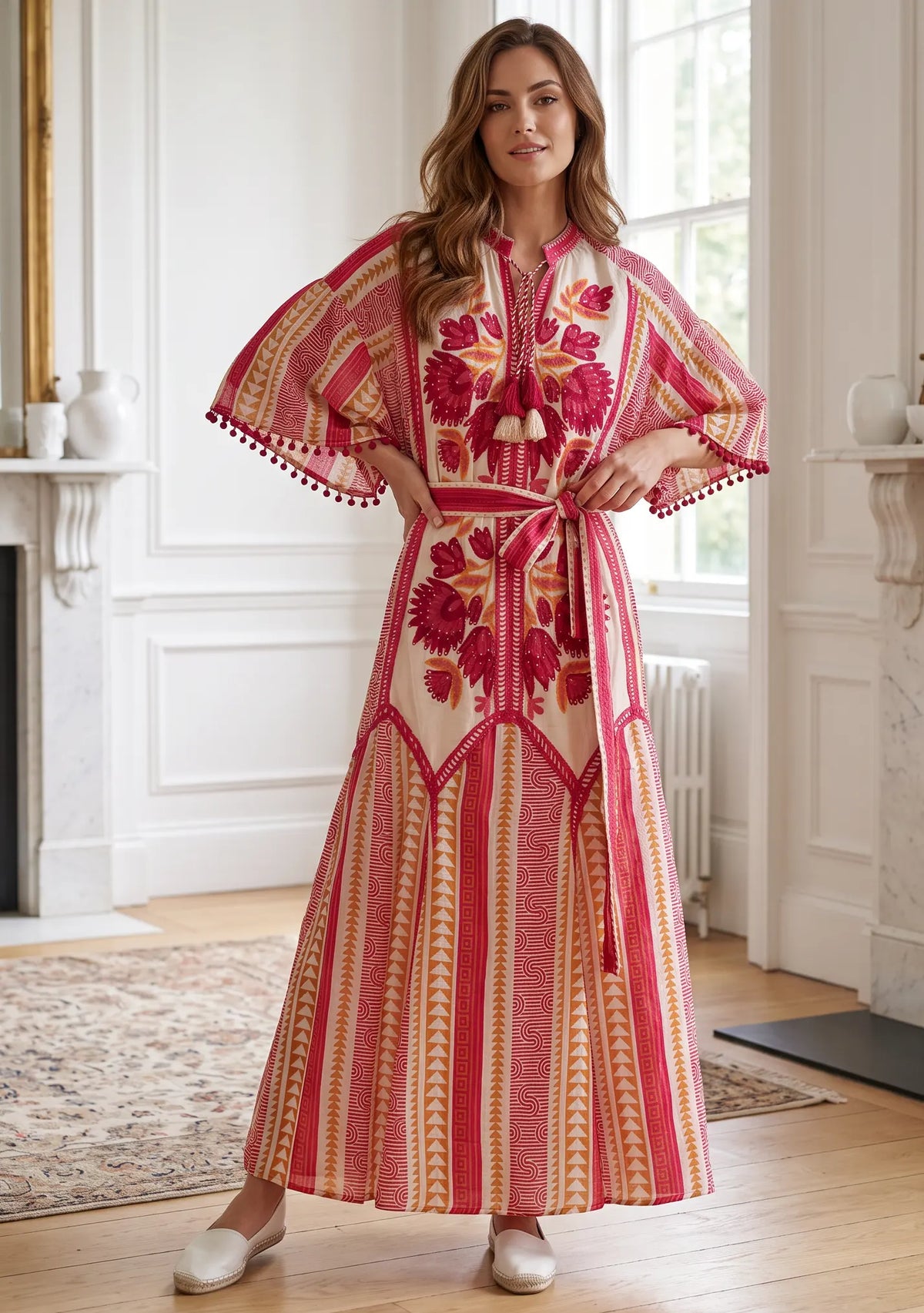 Women’s 100% Cotton Printed Long Dress - Zafira