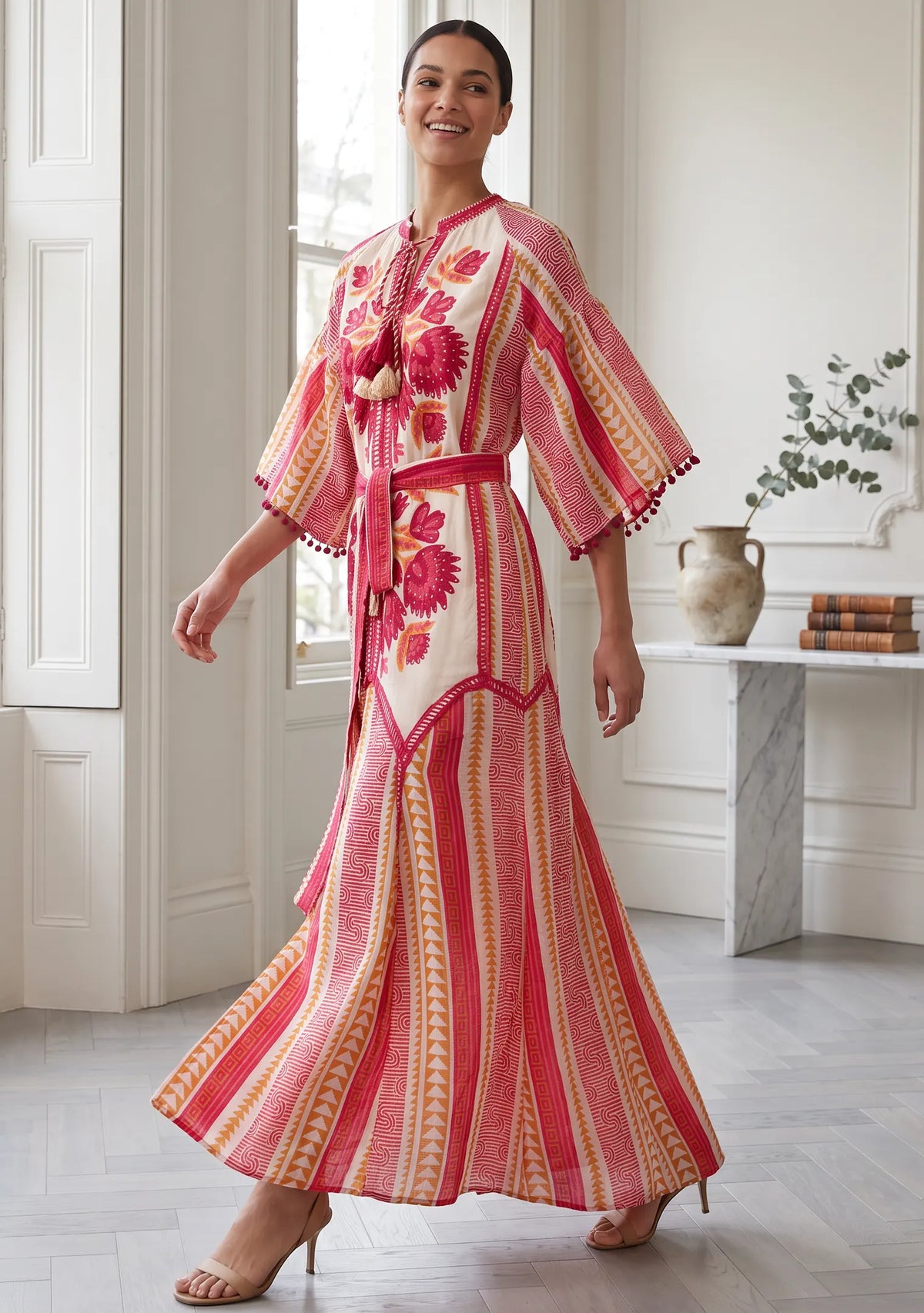 Women’s 100% Cotton Printed Long Dress - Zafira