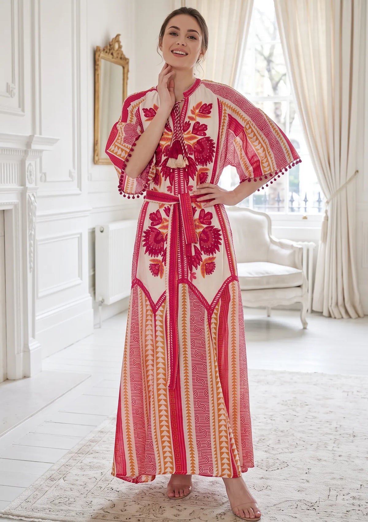 Women’s 100% Cotton Printed Long Dress - Zafira