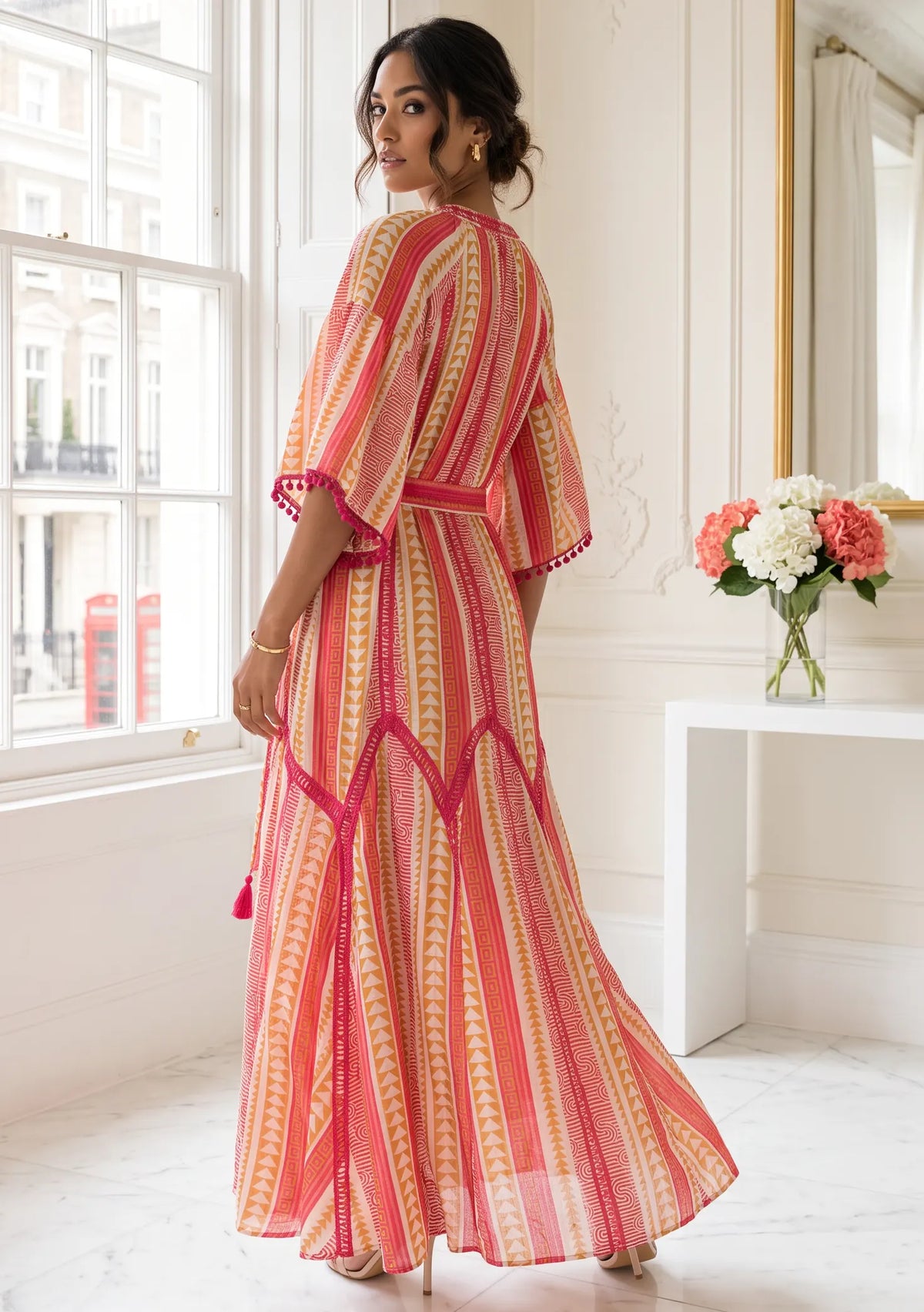 Women’s 100% Cotton Printed Long Dress - Zafira