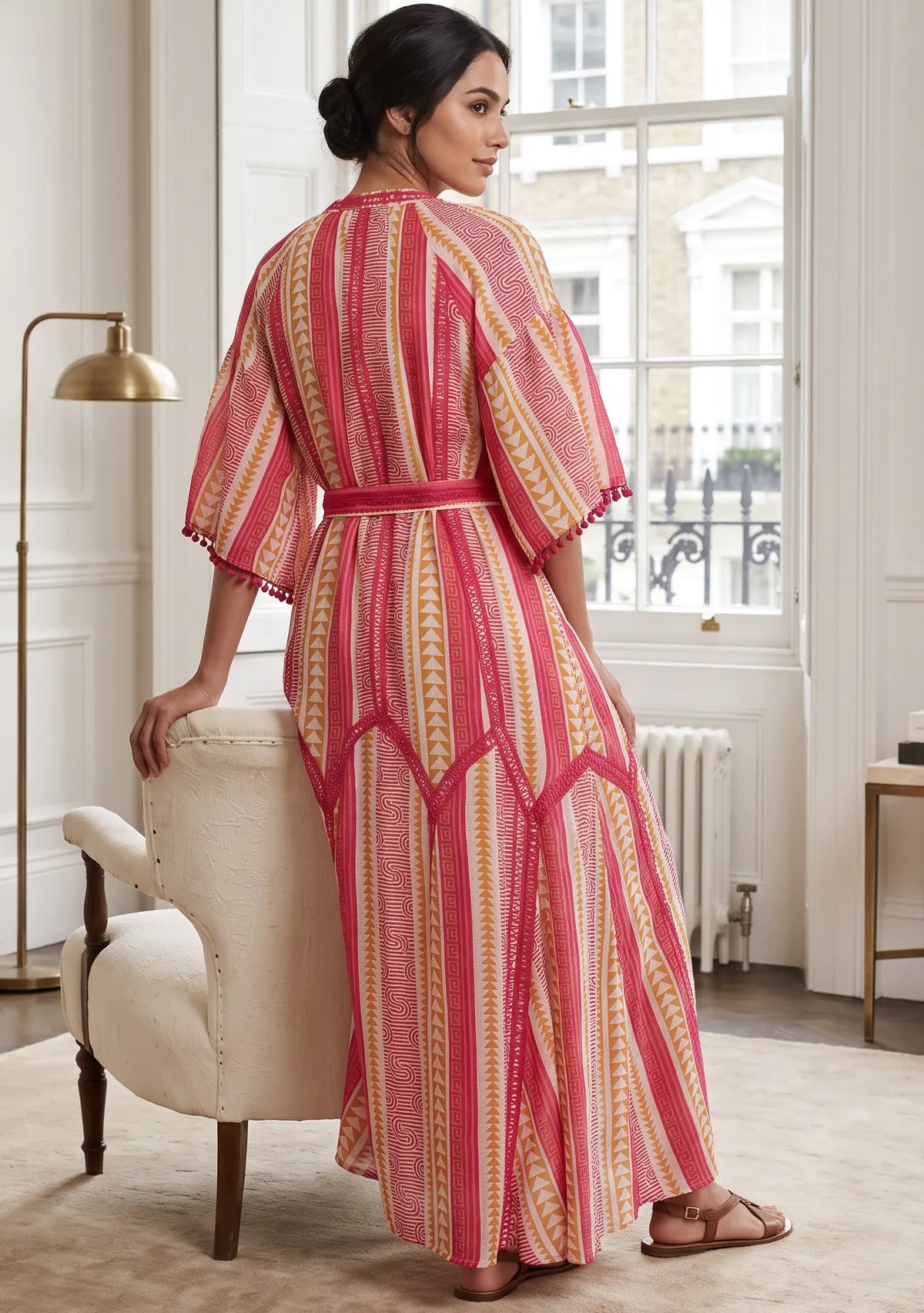 Women’s 100% Cotton Printed Long Dress - Zafira