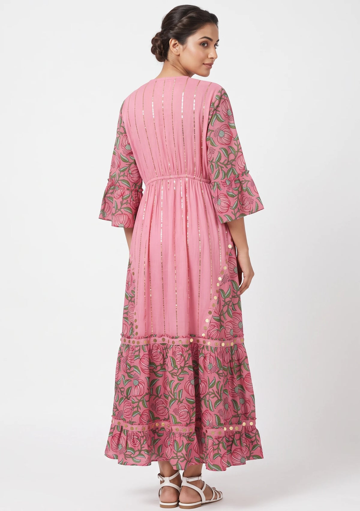 Women’s Cotton Hand-Embroidered Long Dress -Jumani