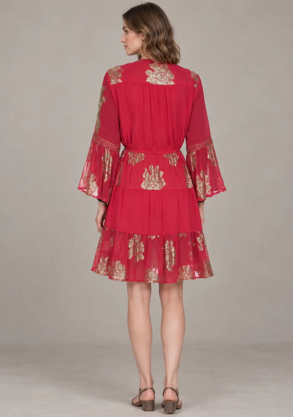 Women’s Cotton Lurex Embroidered Short Tunic - Soha