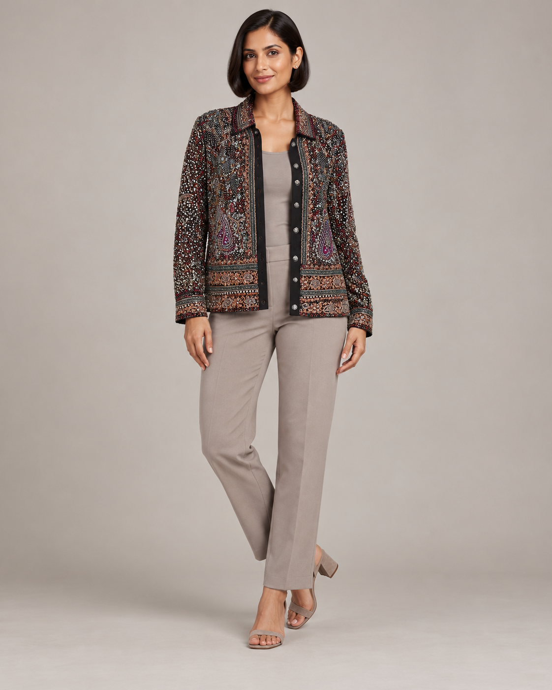 Sitara Black Embellished Paisley Jacket | ibBan