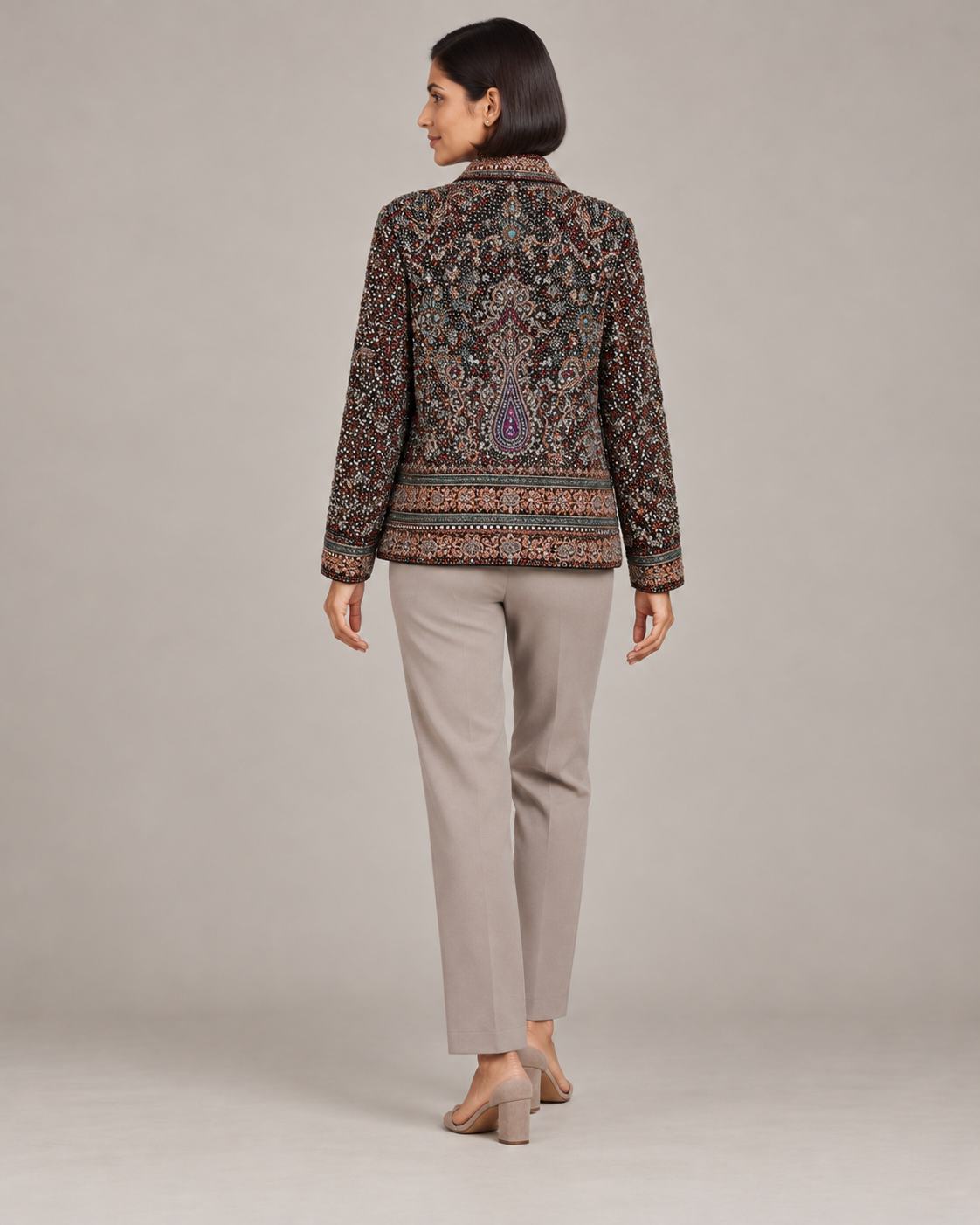 Sitara Black Embellished Paisley Jacket | ibBan