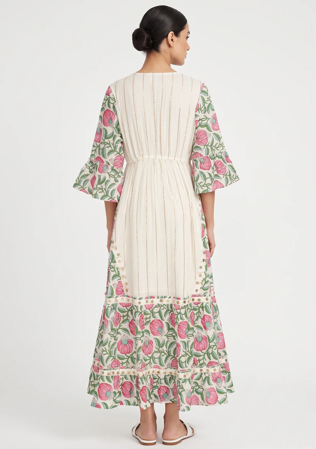 Women’s Cotton Hand-Embroidered Long Dress -Jumani