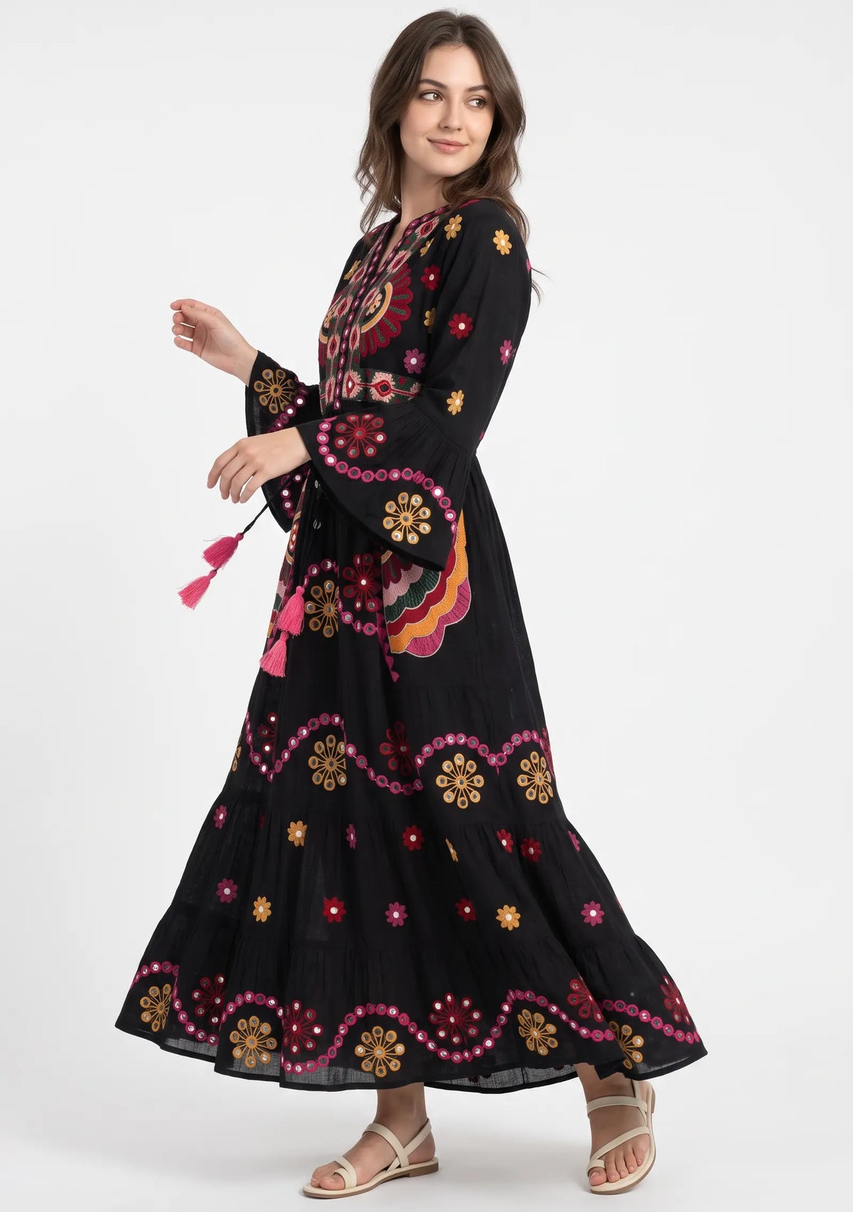 Women’s Cotton Hand-Embroidered Long Tunic - Sara