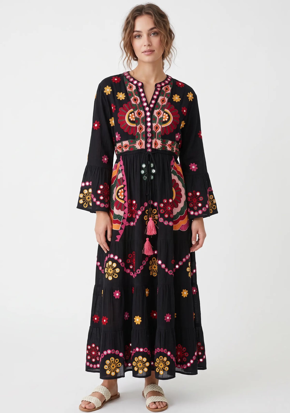 Women’s Cotton Hand-Embroidered Long Tunic - Sara