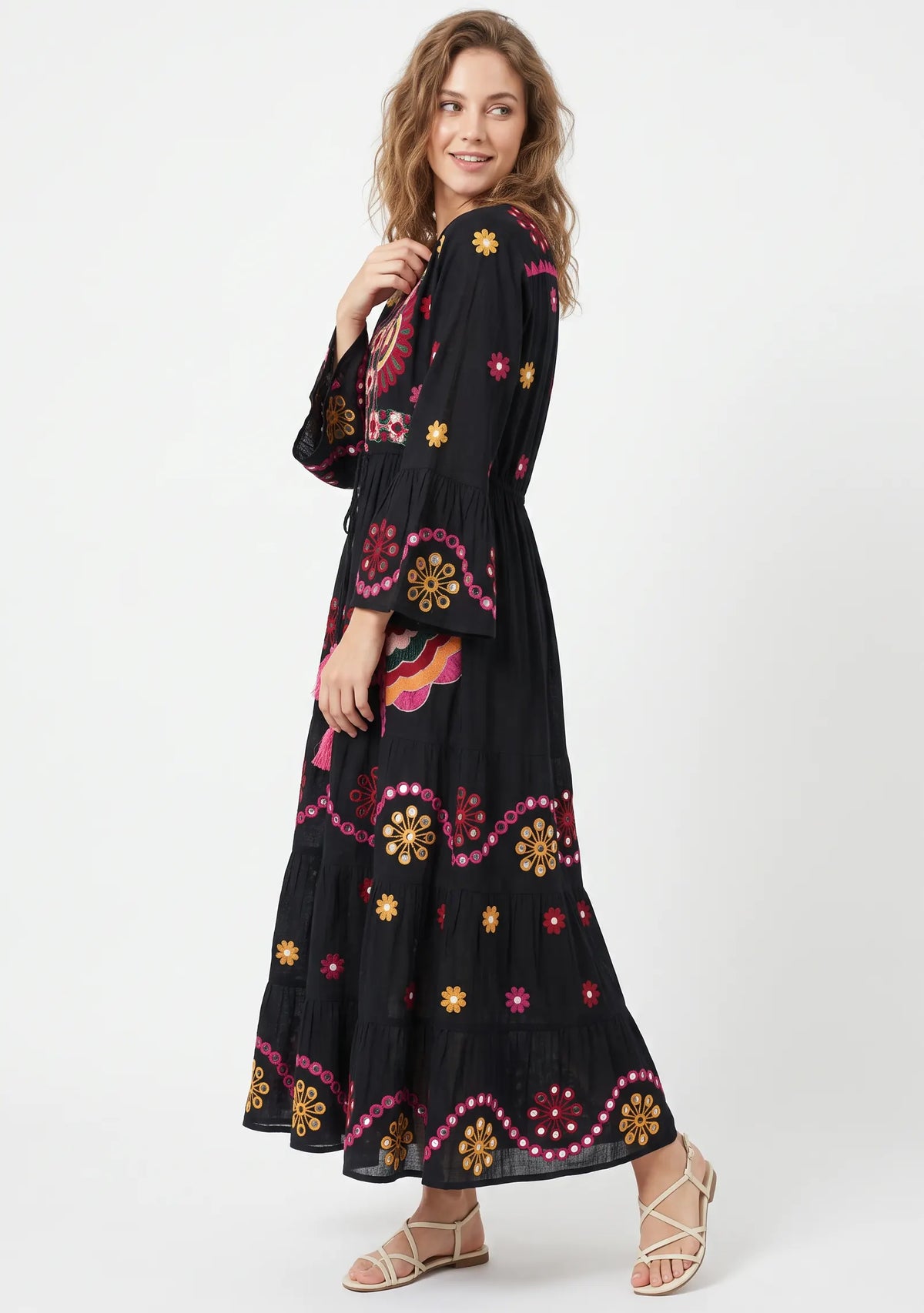 Women’s Cotton Hand-Embroidered Long Tunic - Sara