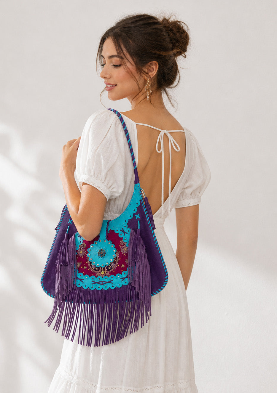ibBan Hand-Embroidered Canvas Ibza Cabas with Beadwork - Ibza