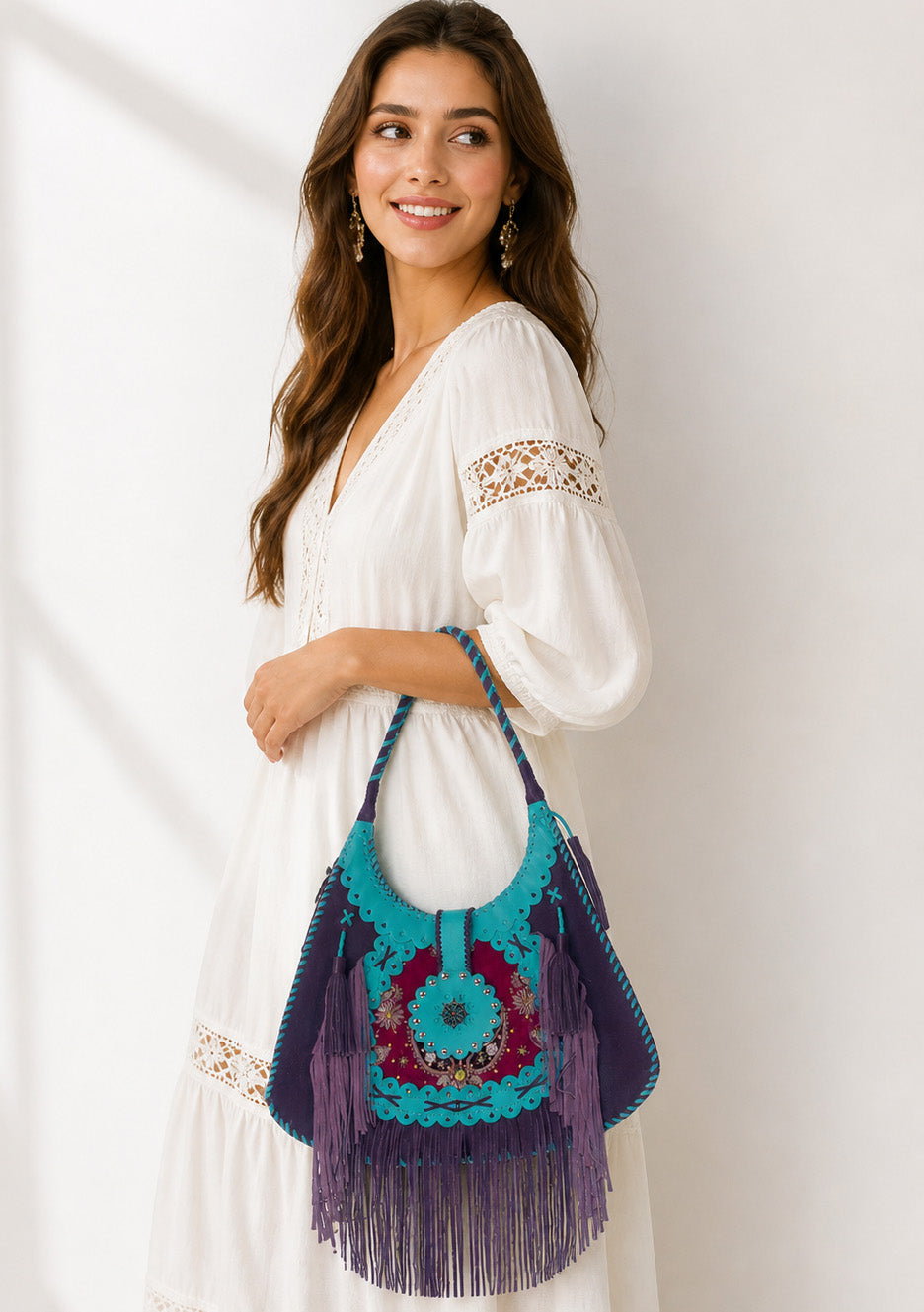 ibBan Hand-Embroidered Canvas Ibza Cabas with Beadwork - Ibza